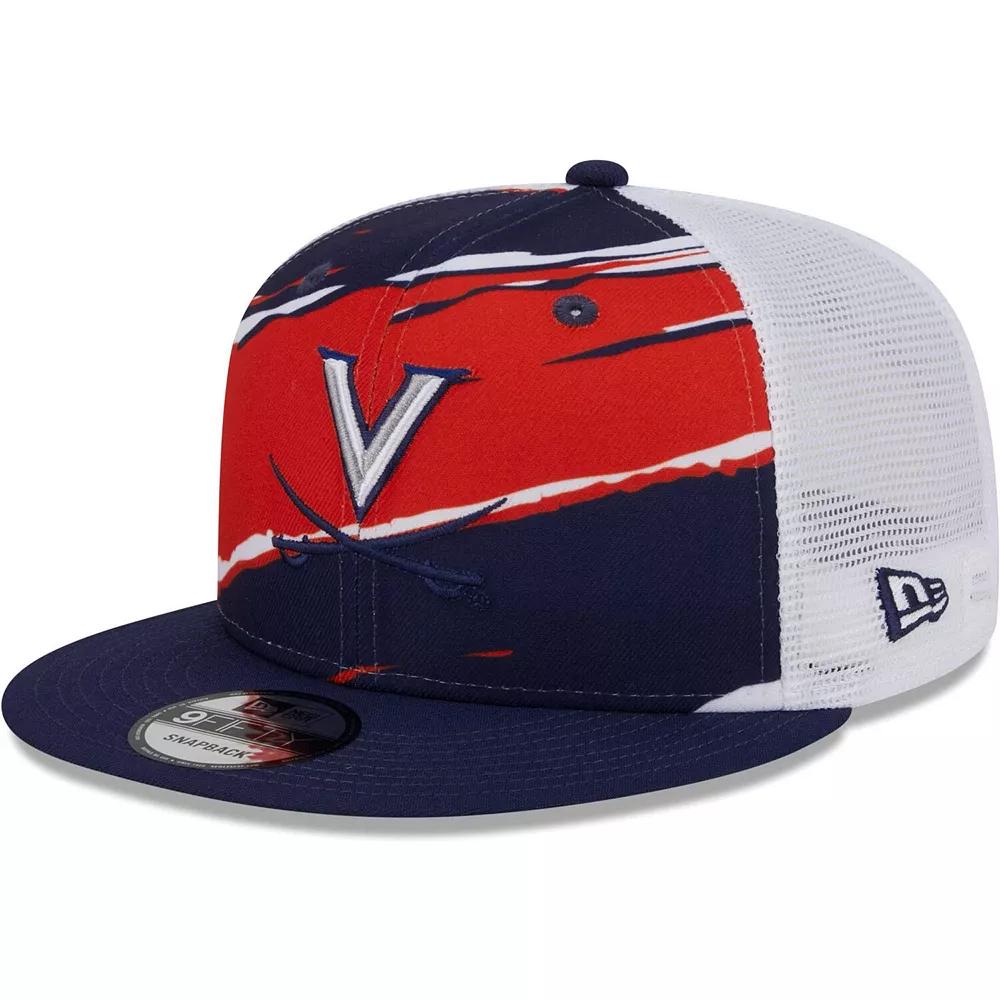 Men's New Era Navy Virginia Cavaliers Tear Trucker 9FIFTY Snapback Hat, Blue Product Image