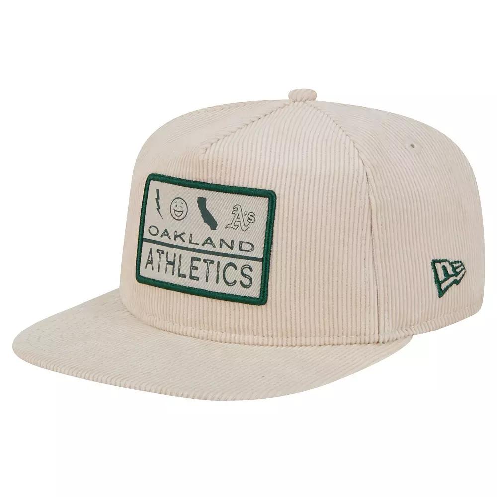 Men's New Era Khaki Oakland Athletics Summer Essential Golfer Snapback Hat, Beig K Product Image