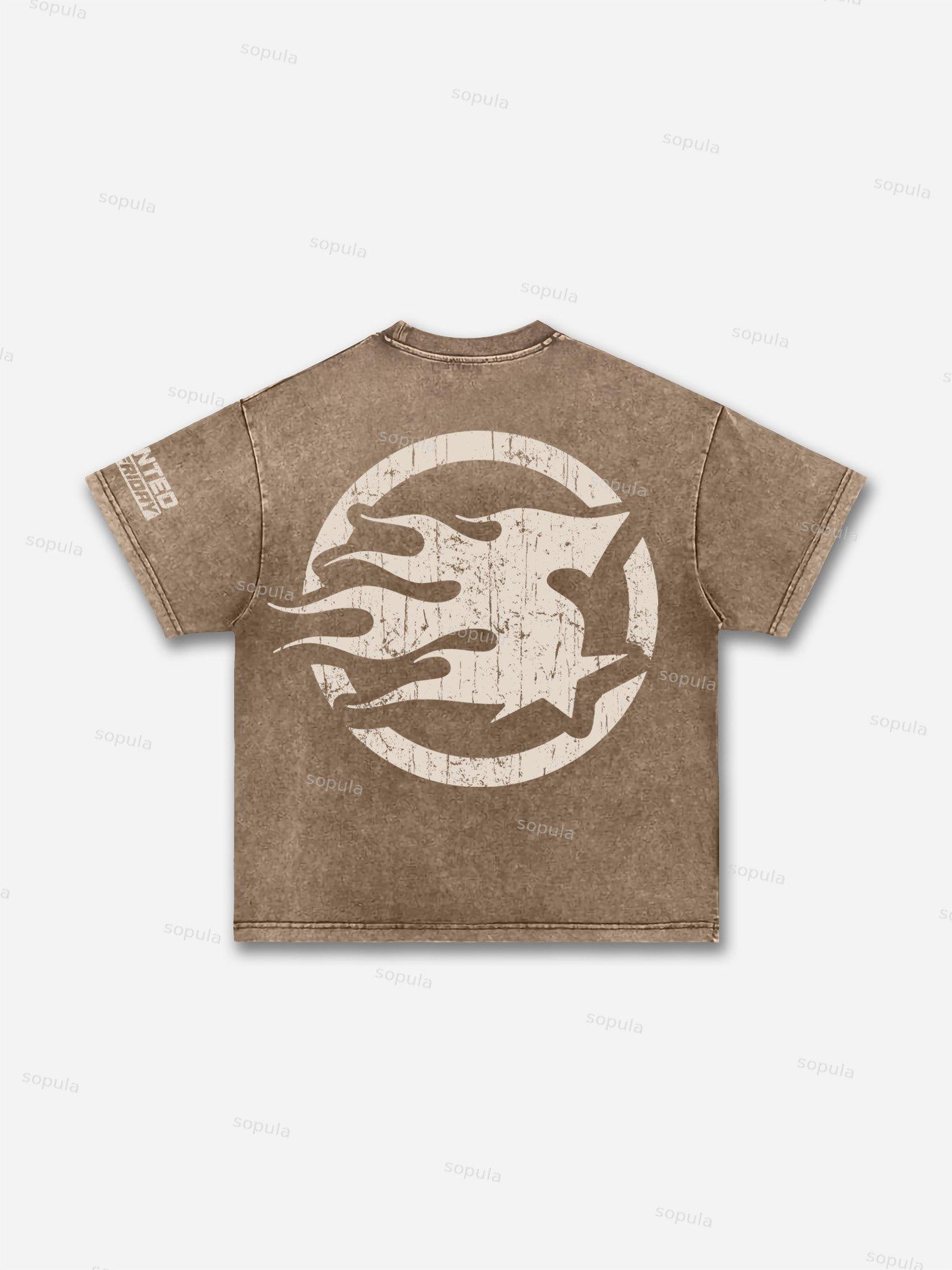Fat Cat Eating Ramen Acid Washed T-shirt Product Image