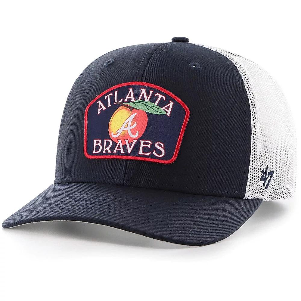 Men's '47 Navy Atlanta Braves Retro Region Patch Trucker Adjustable Hat, Blue Product Image