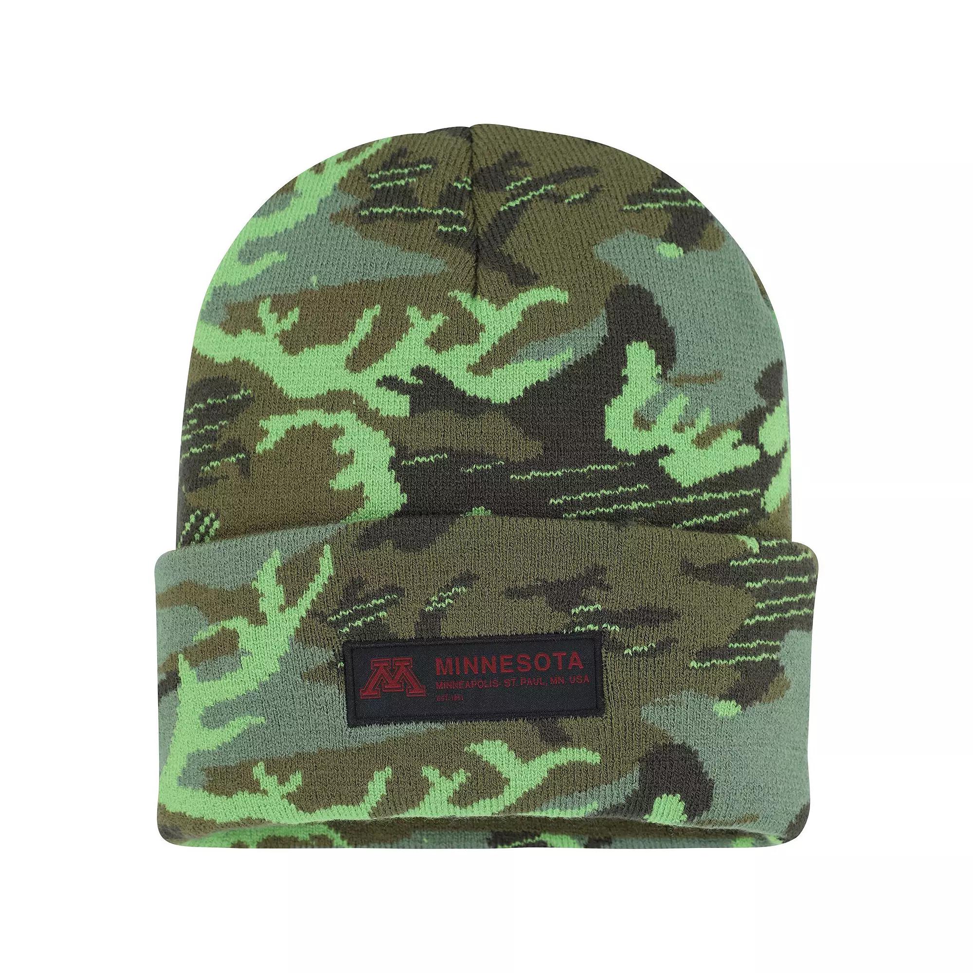 Men's Nike Camo Minnesota Golden Gophers Veterans Day Cuffed Knit Hat, Green Product Image
