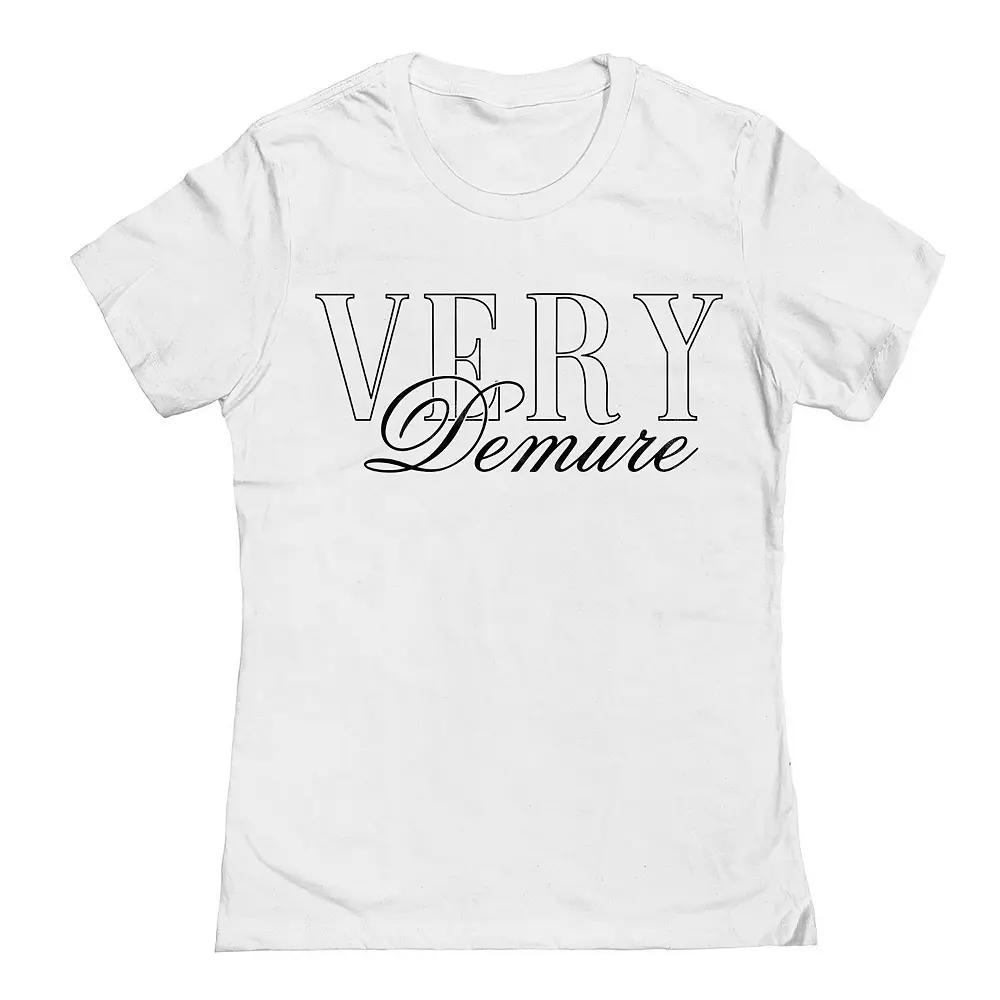 Junior's Grayson Threads The Label Very Demure Outline Graphic Tee, Girl's, Size: Medium, White Product Image
