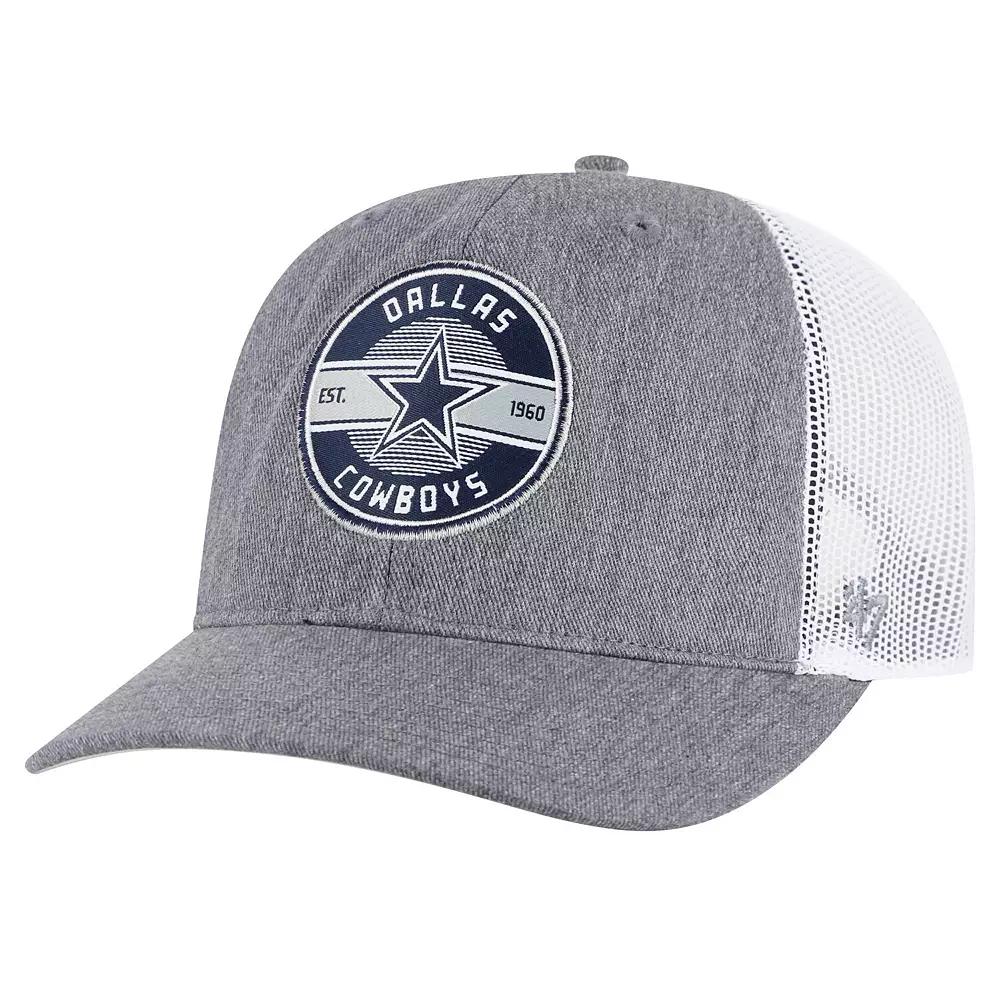 Men's '47 Heather Gray Dallas Cowboys Hash Mark Trucker Adjustable Hat, Grey Product Image