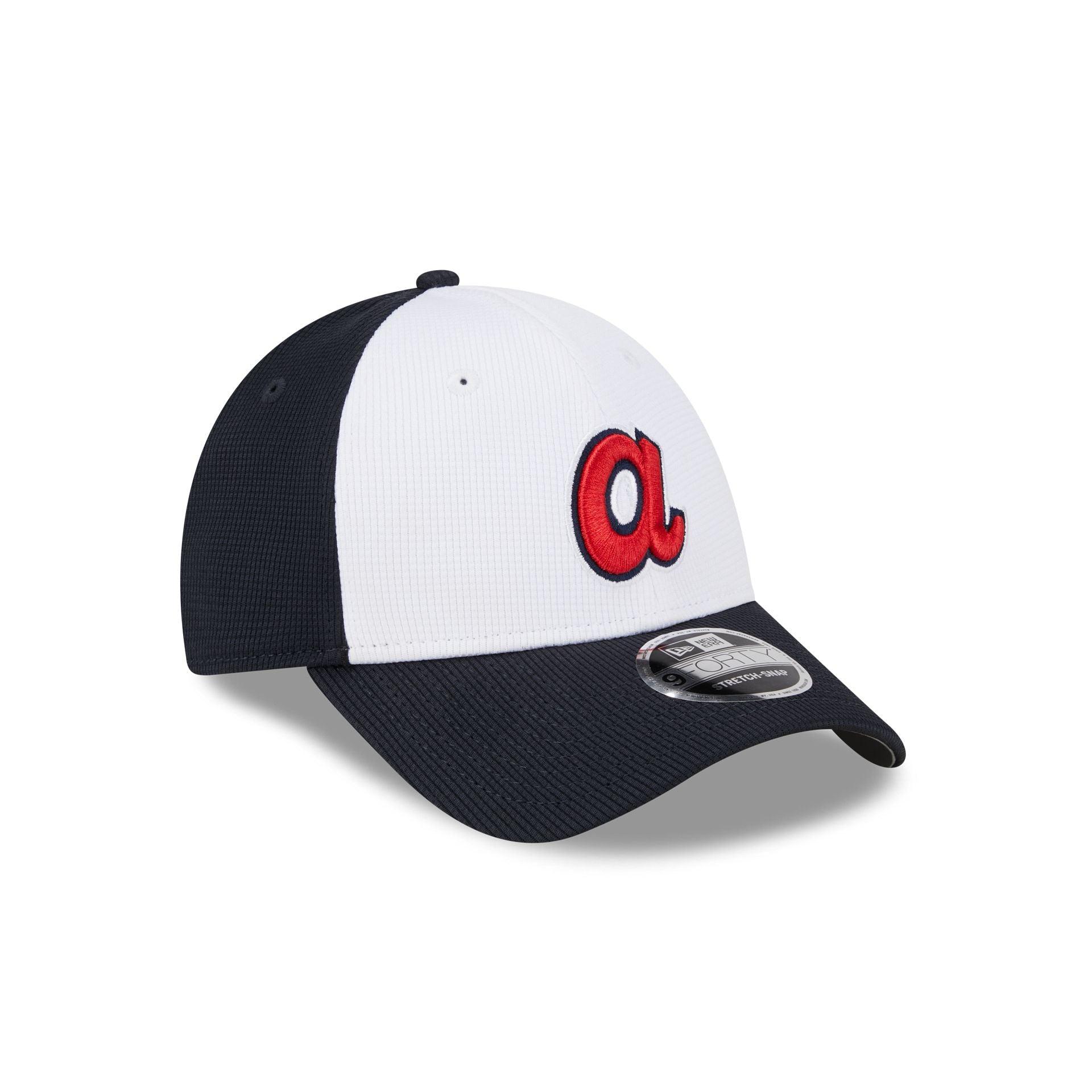Atlanta Braves 2025 Batting Practice White 9FORTY Stretch-Snap Hat Male Product Image