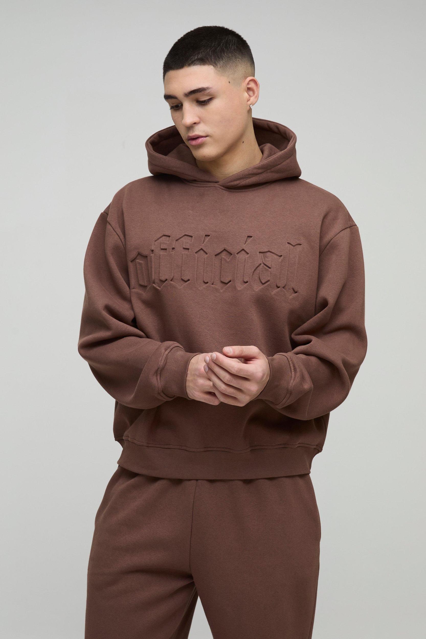 Oversized Boxy Official Embossed Tracksuit | boohooMAN USA Product Image