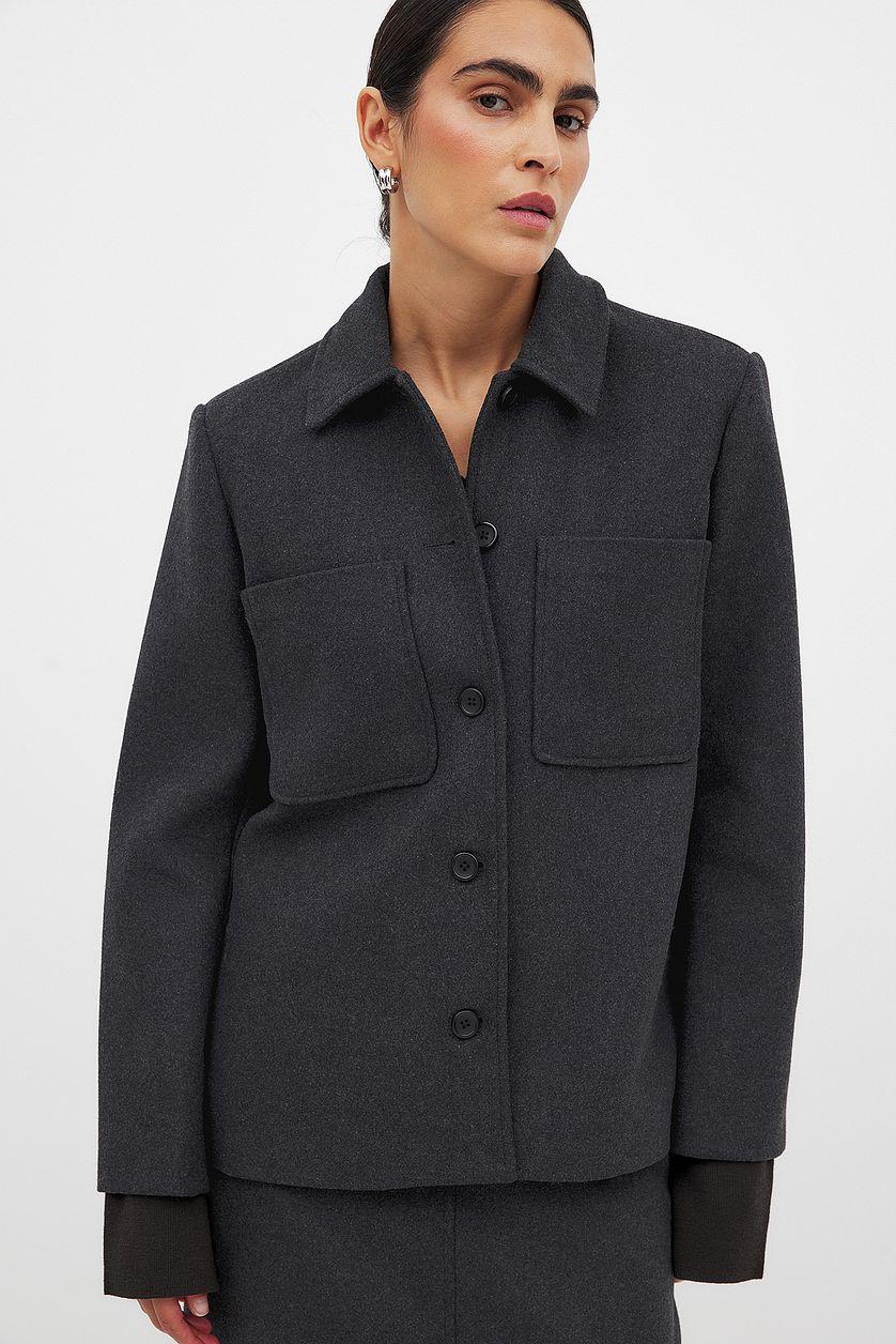 Oversized Wool Blend Jacket Product Image
