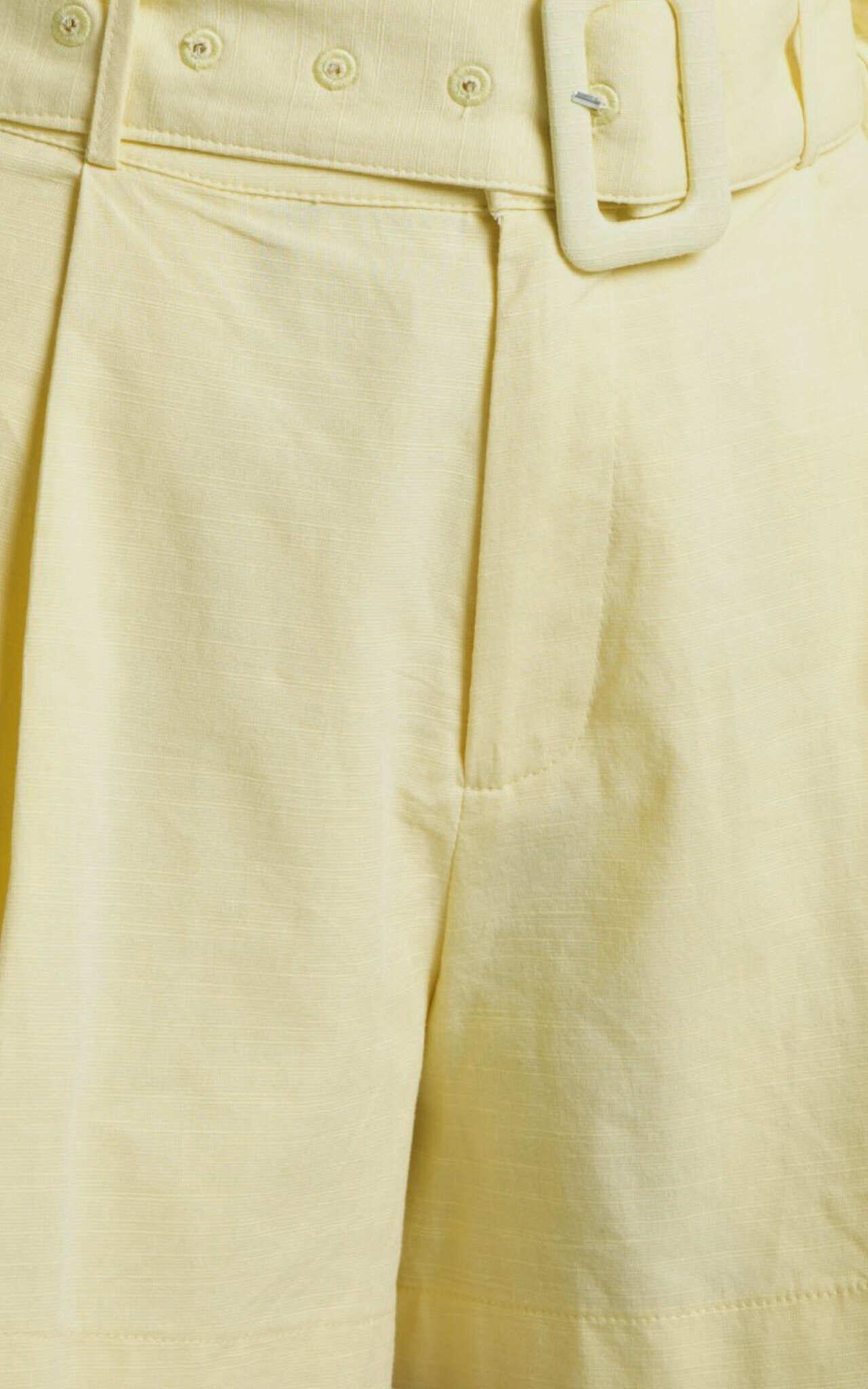 Seraphine Shorts - Linen High Waisted Belted Shorts in Lemon Product Image