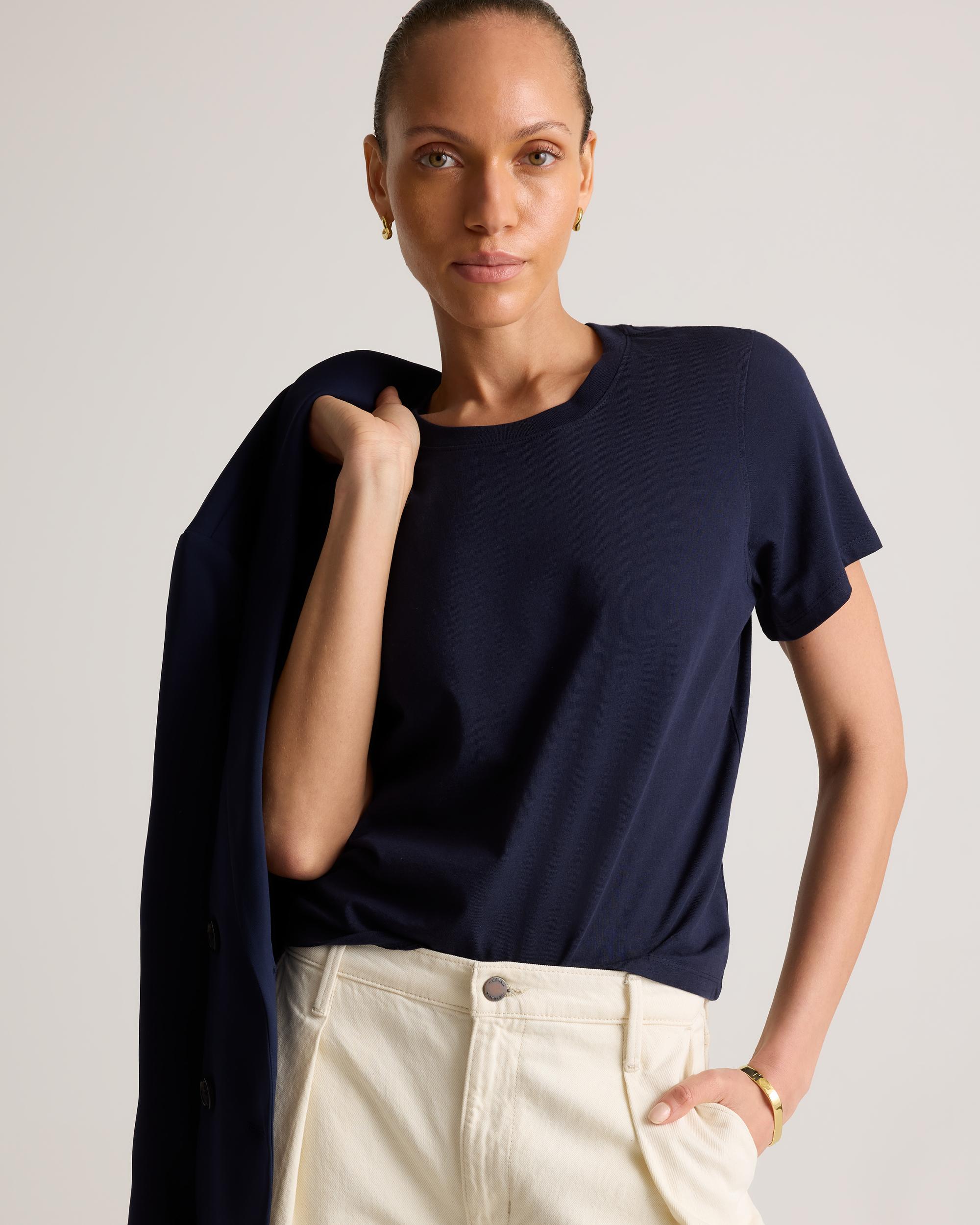 Quince | Women's Boxy Crewneck T-Shirt Size XS, Organic Cotton Product Image