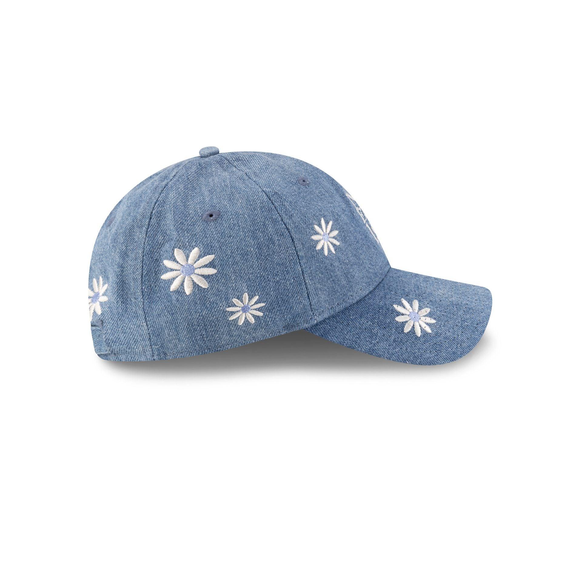 New Era Cap Flower Embroidery Light Denim 9TWENTY Adjustable Hat Male Product Image