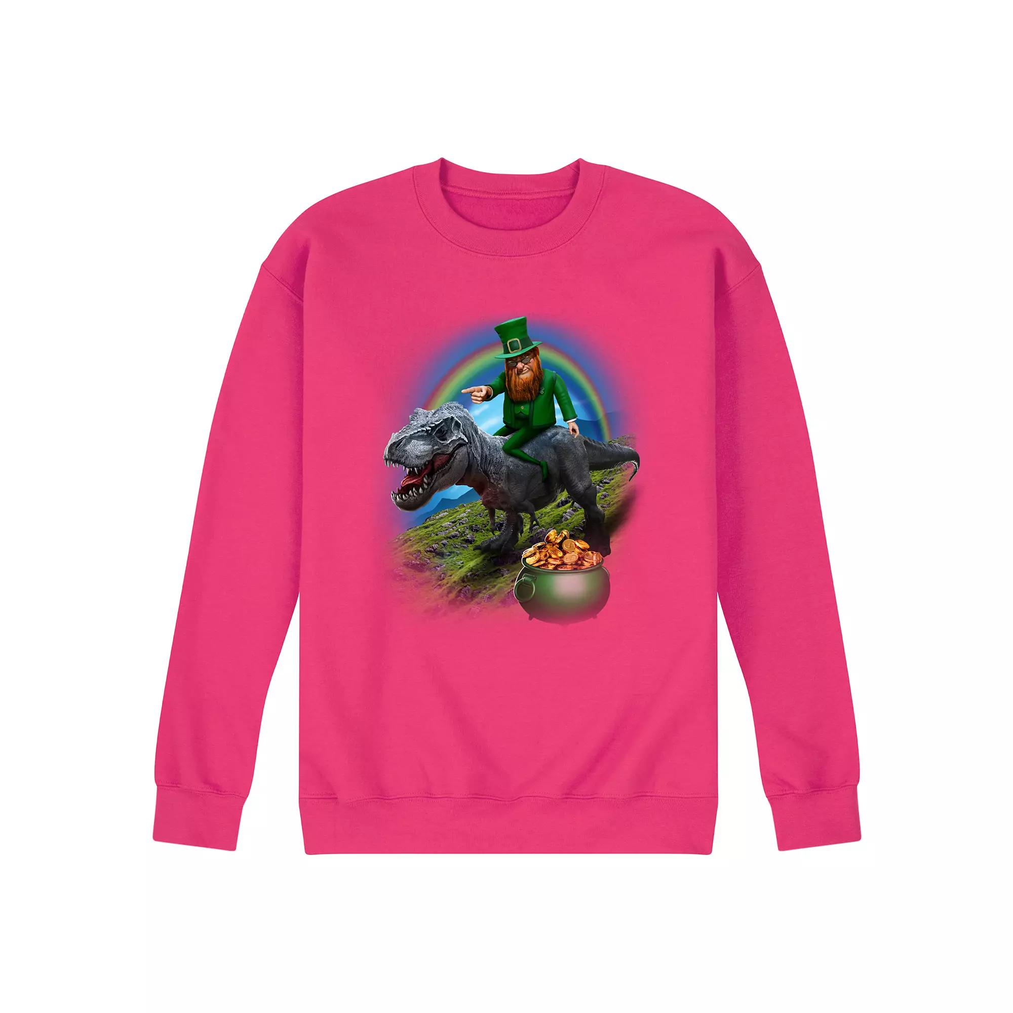 Men's Dino St Patrick's Day Fleece Sweatshirt,  Product Image