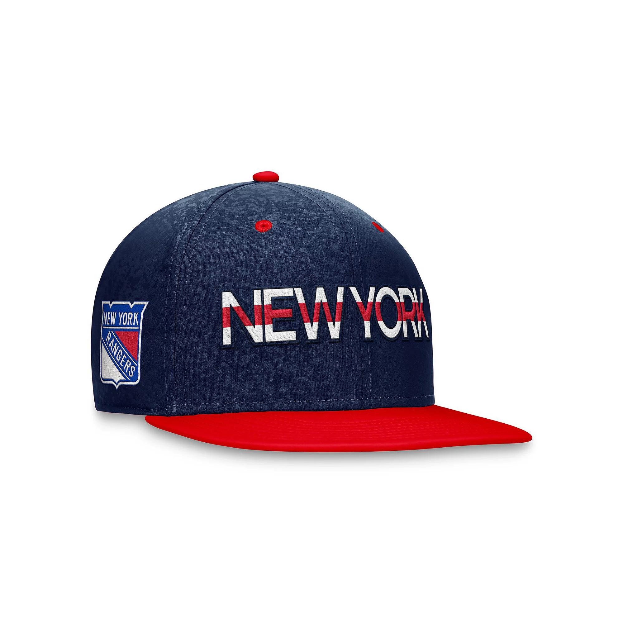 Men's Fanatics Branded  Navy/Red New York Rangers Authentic Pro Rink Two-Tone Snapback Hat, Ran Blue Product Image