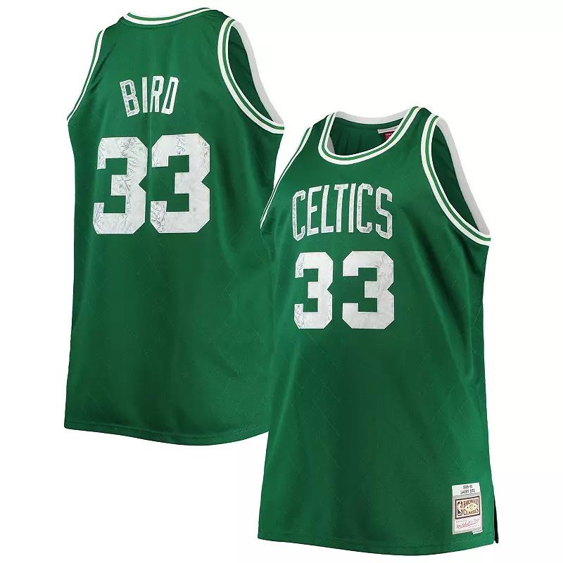 Men's Mitchell & Ness Larry Bird Kelly Green Boston Celtics Big & Tall 1985-86 NBA 75th Anniversary Diamond Swingman Jersey, Size: 6XB Product Image