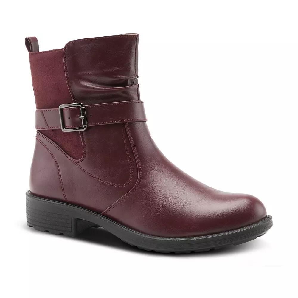 Flexus by Spring Step Cahir Womens Buckle Strap Ankle Boots Red Product Image