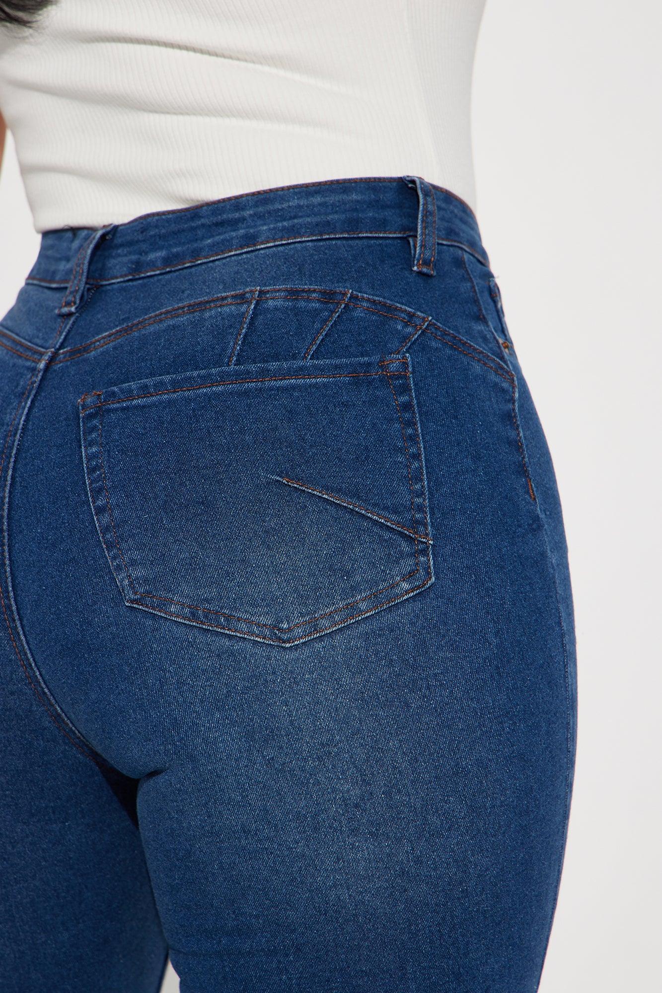 Back It Up Ripped Booty Lifting Stretch Skinny Jeans - Dark Wash Product Image