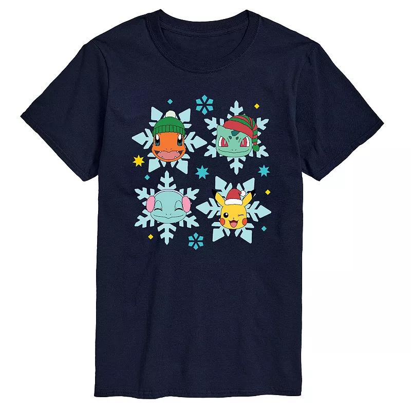 Big & Tall Pokemon Group Snowflakes Graphic Tee, Men's,  Product Image
