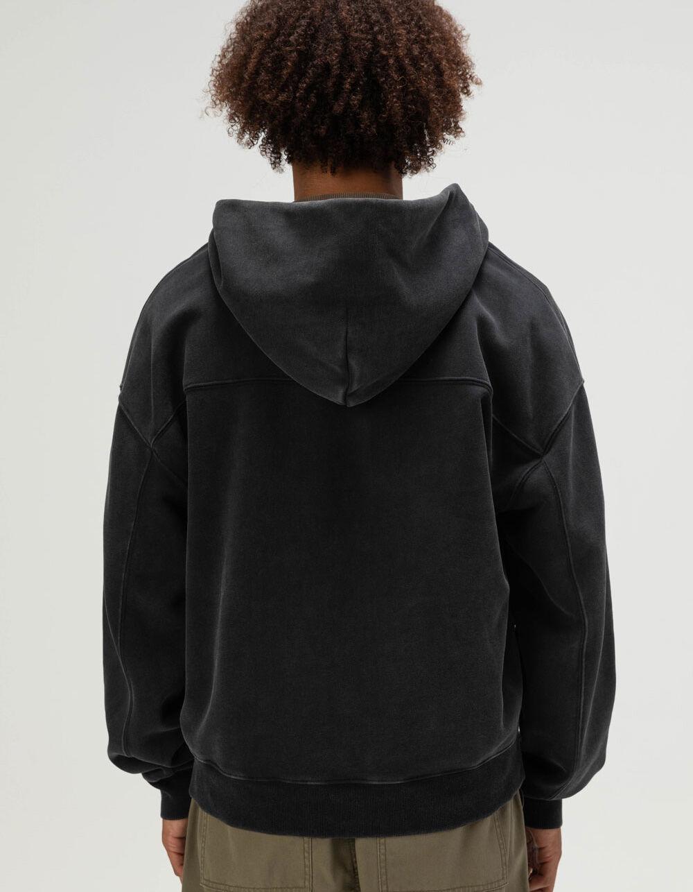 RSQ Mens Oversized Zip-Up Hoodie - BLACK Product Image