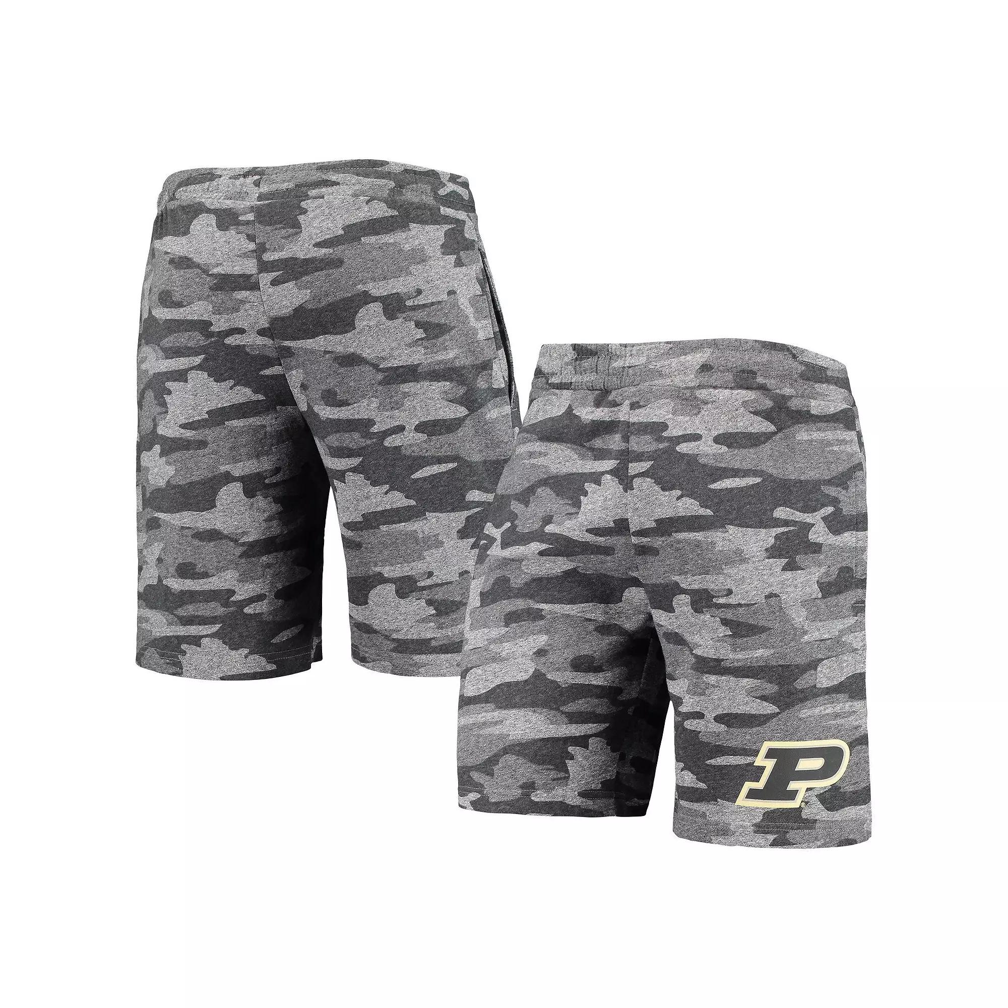 Men's Concepts Sport Charcoal/Gray Purdue Boilermakers Camo Backup Terry Jam Lounge Shorts, Size: XL Product Image