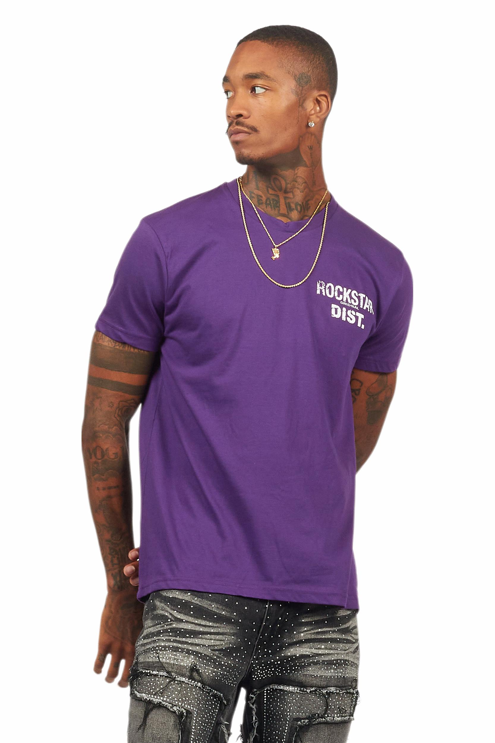 Lake Purple/White Graphic T-Shirt Male Product Image