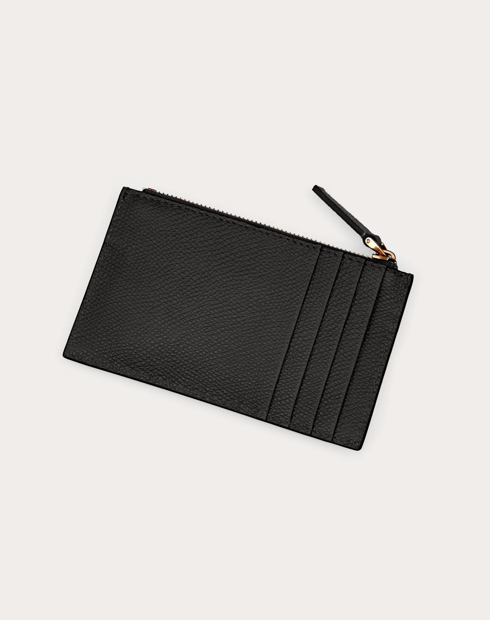 VLOGO SIGNATURE GRAINY CALFSKIN CARDHOLDER Product Image