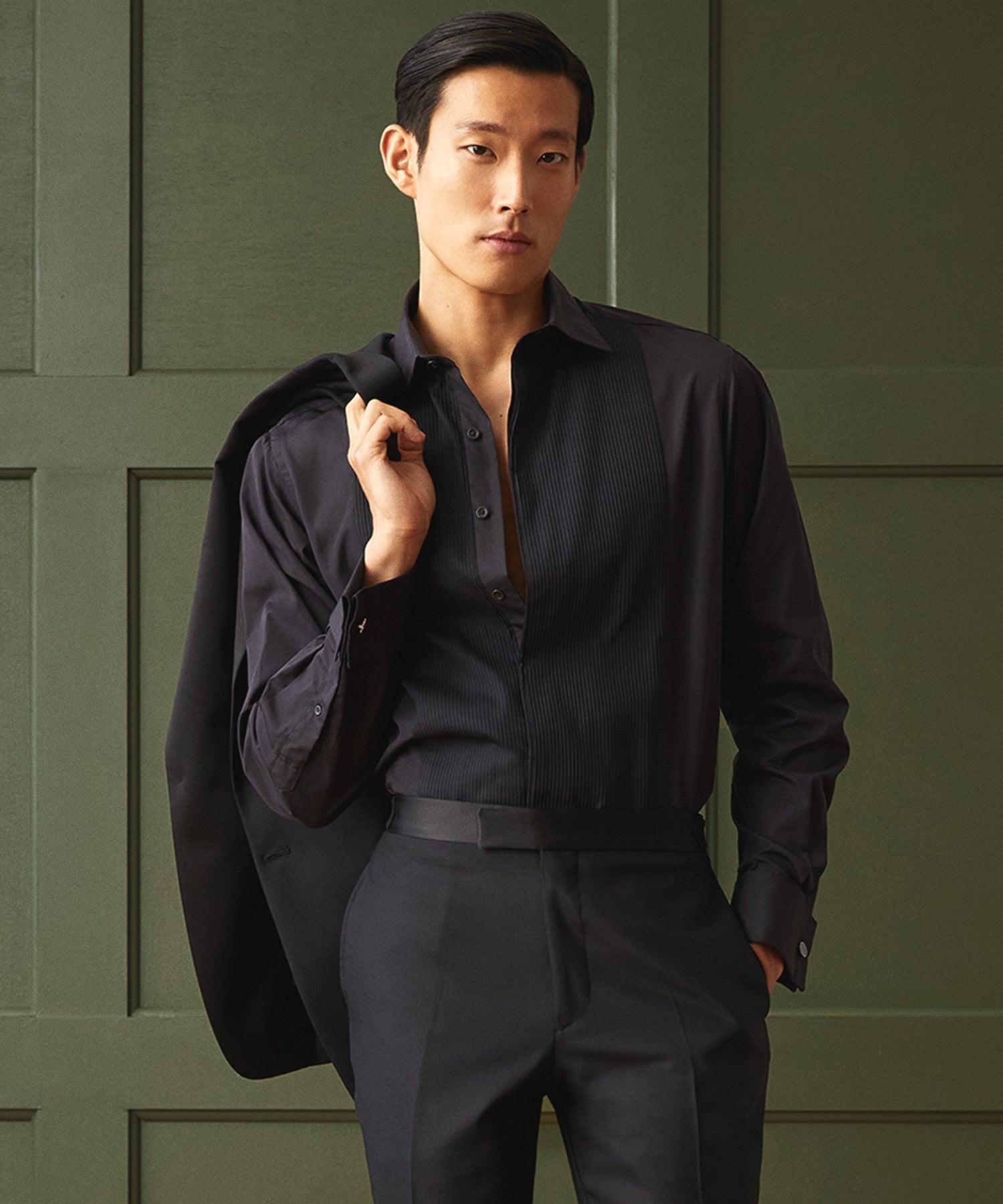 Hamilton + Todd Snyder Cotton Pleated Spread Collar Tuxedo Shirt Product Image