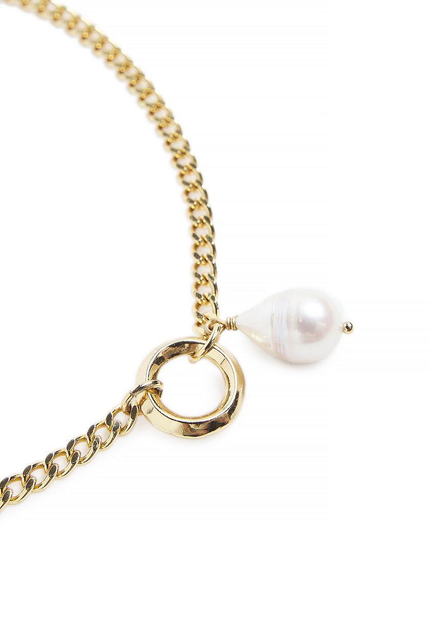 Gold Plated Pearl Detailed Necklace Product Image