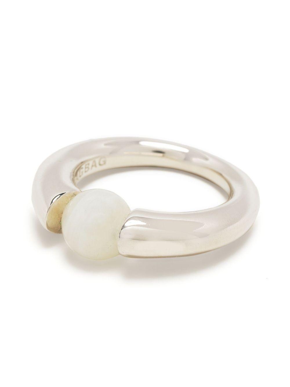 pearl-embellished polished ring Product Image