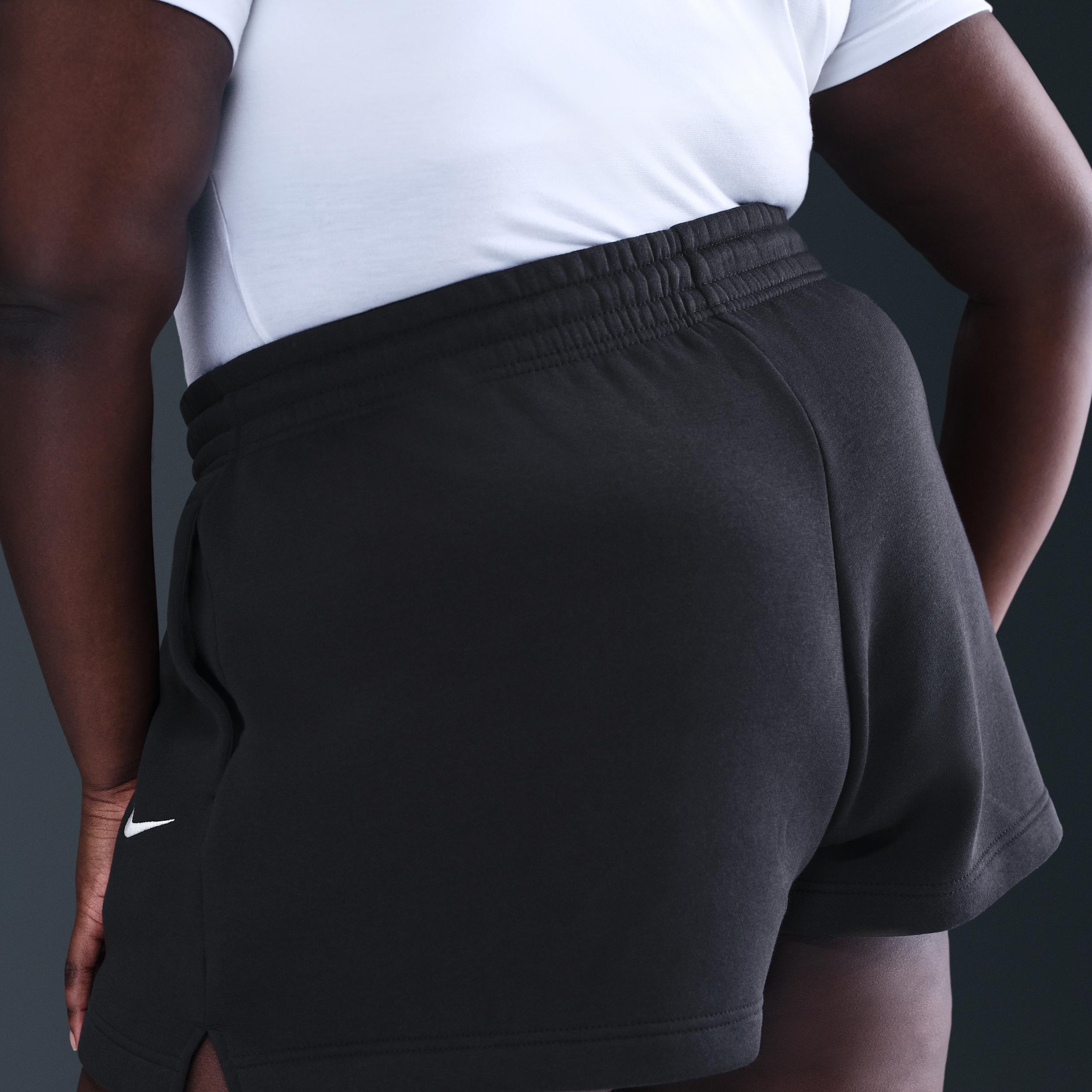 Womens Nike Sportswear Phoenix Fleece Mid-Rise 4 Shorts (Plus Size) | IH2543-010 Product Image