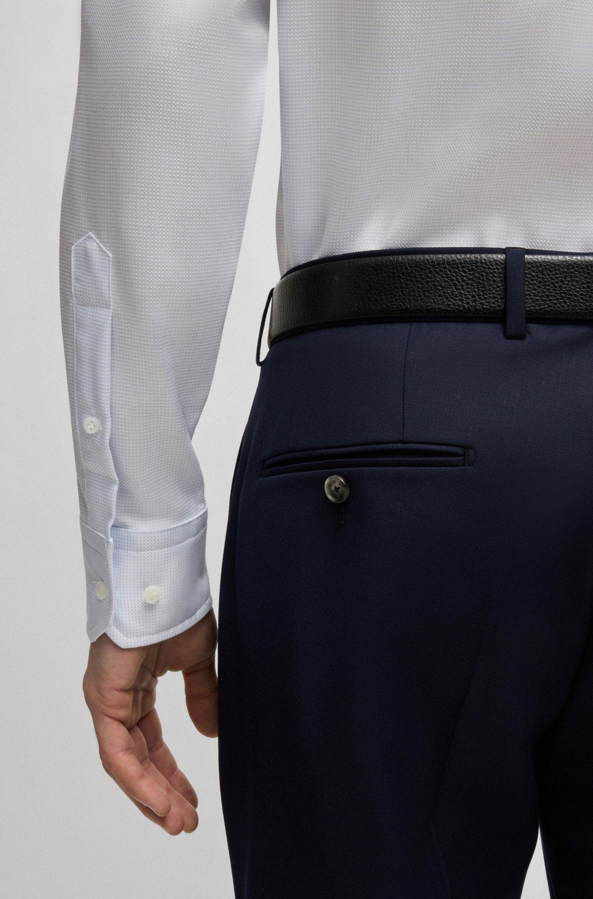 Regular-fit shirt in Italian-made non-iron cotton Product Image