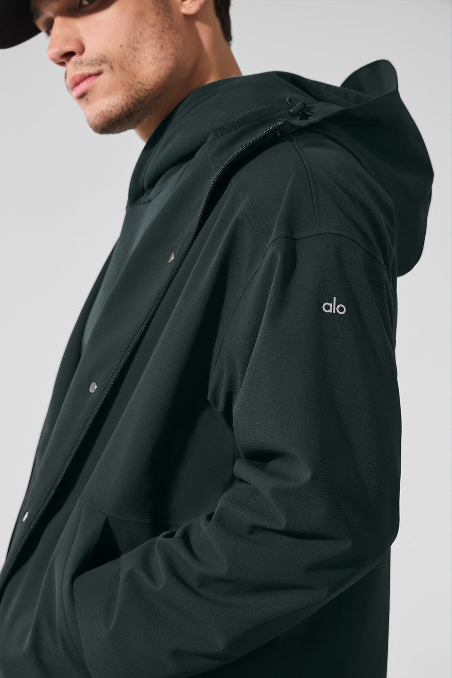 Rain Or Shine Long Coat - Charcoal Green Product Image