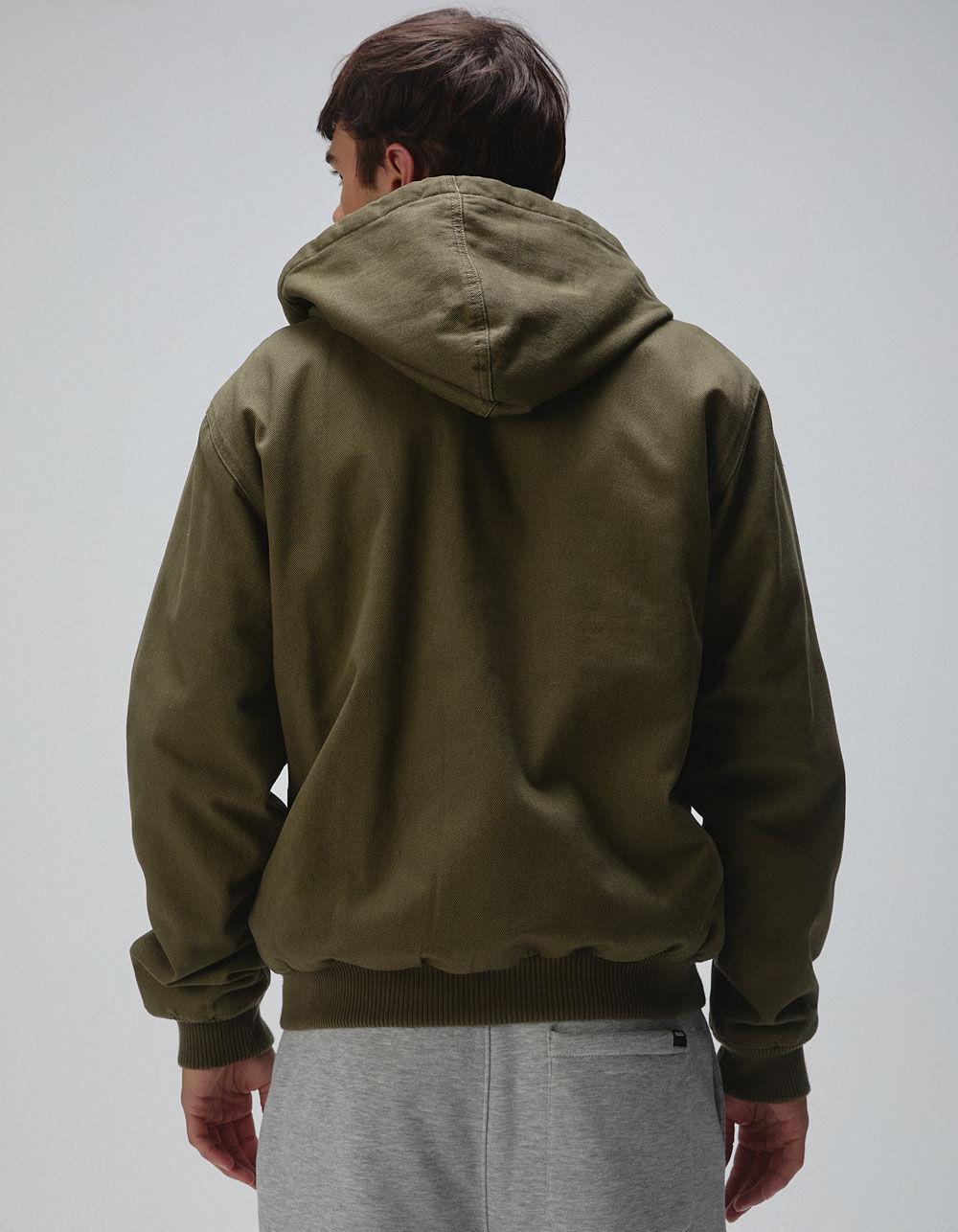 RSQ Mens Oversized Hooded Twill Jacket - OLIVE Product Image
