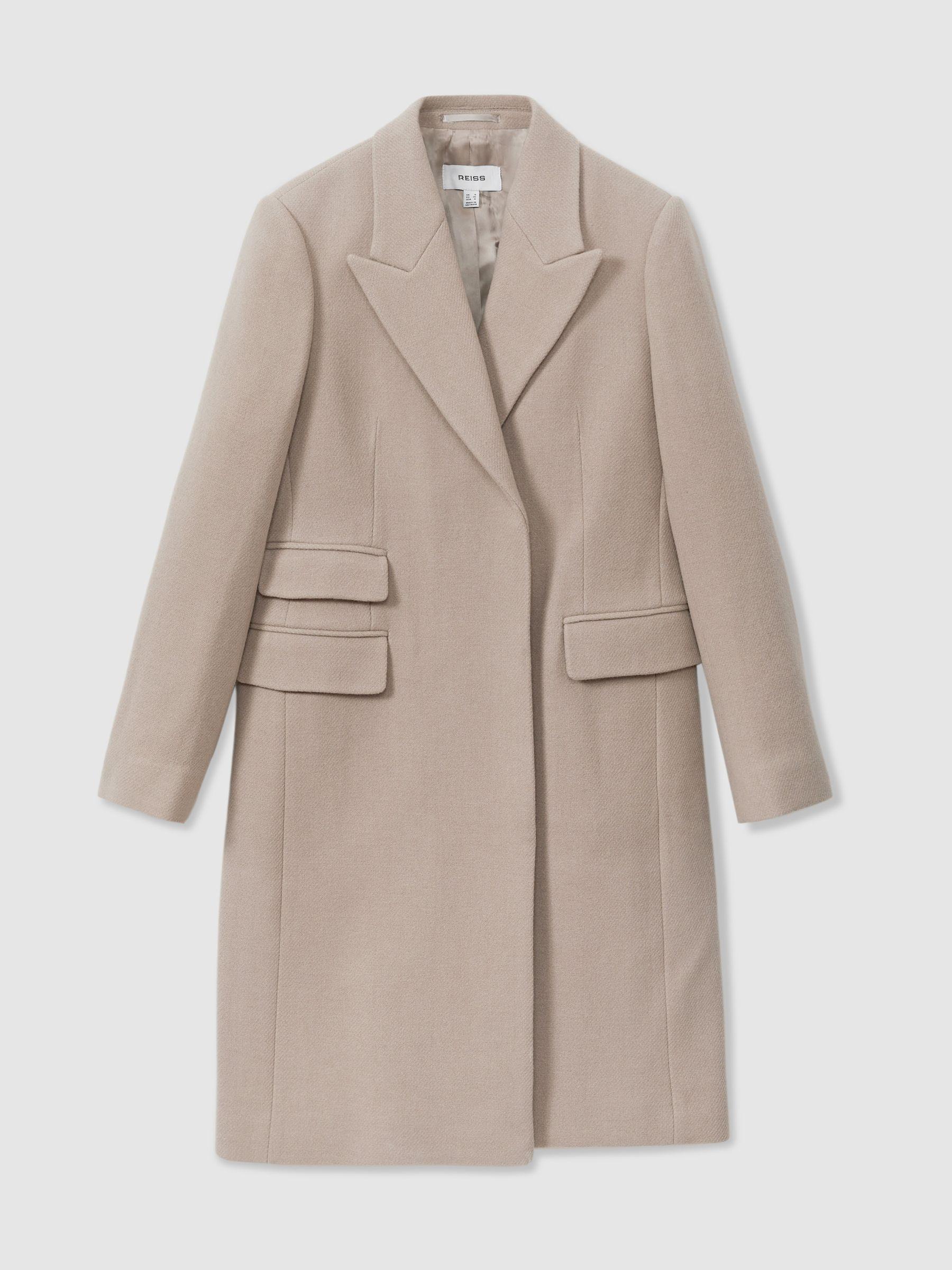 Wool-Blend Coat in Stone Product Image