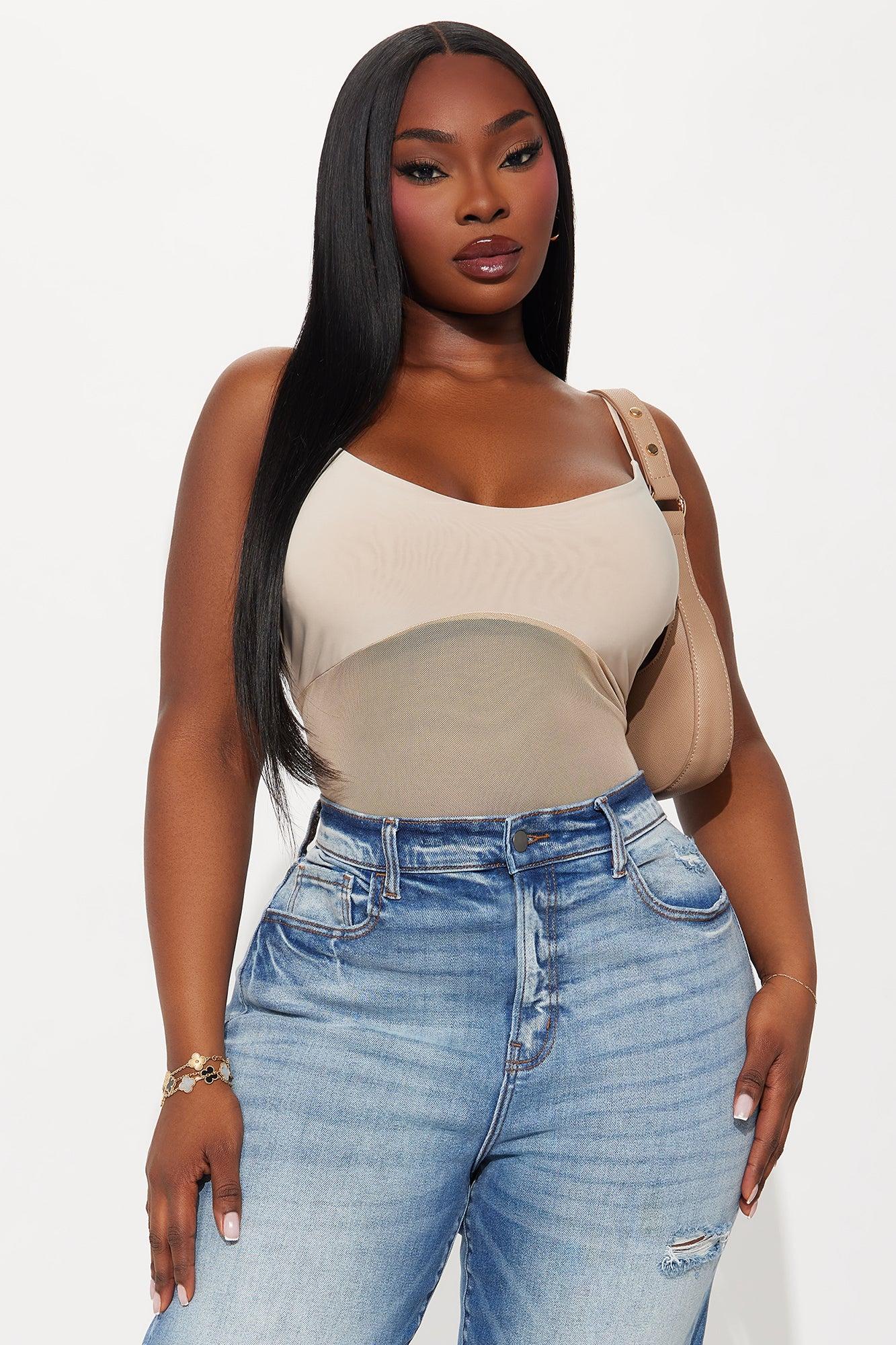 Calypso Sheer Mesh Bodysuit - Mocha Female Product Image