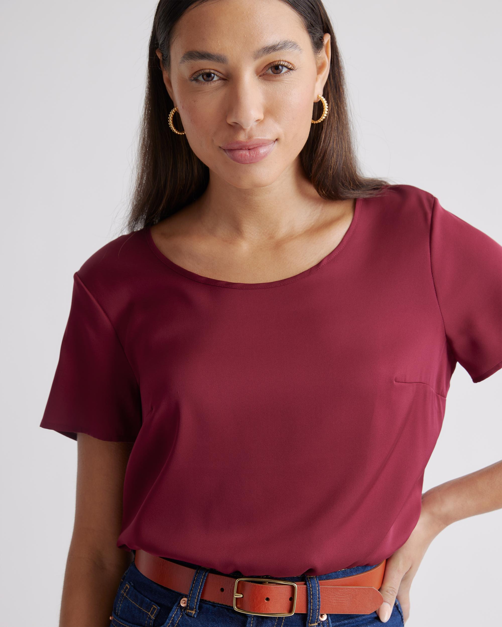 Quince | Women's Washable Stretch Silk T-Shirt Size XL Product Image