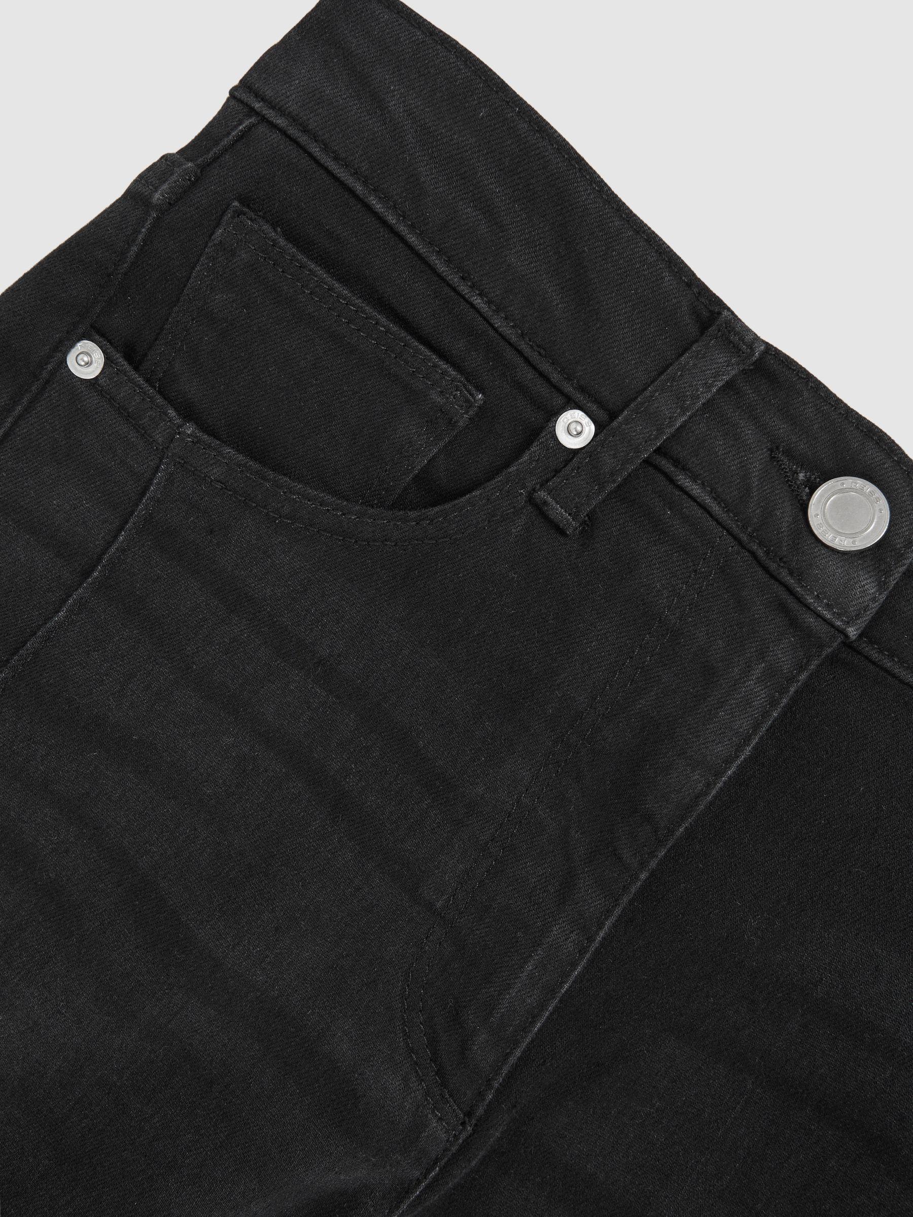 Stretch-Cotton Wide-Leg Jeans in Black Product Image