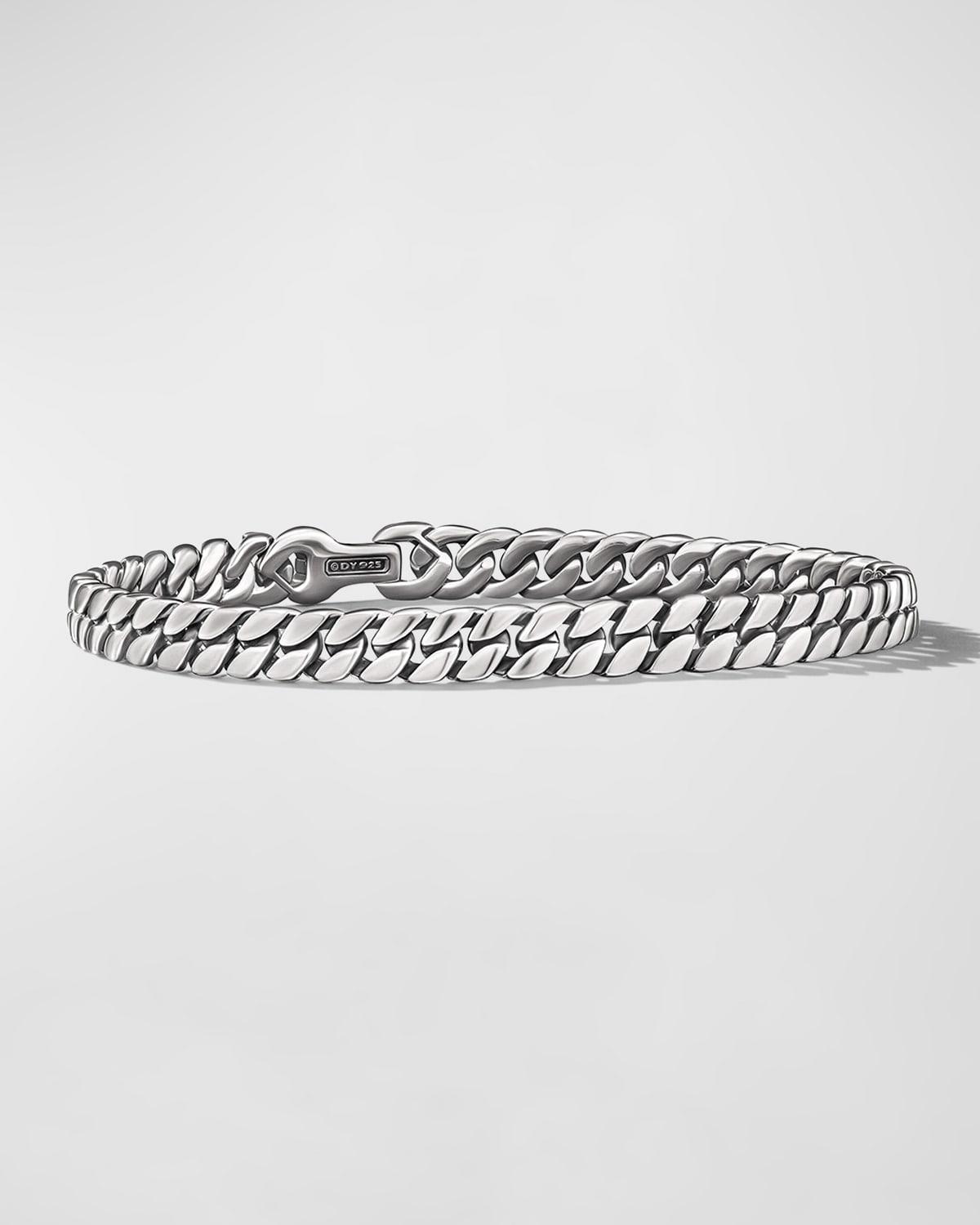 Mens Curb Chain Bracelet in Sterling Silver Product Image