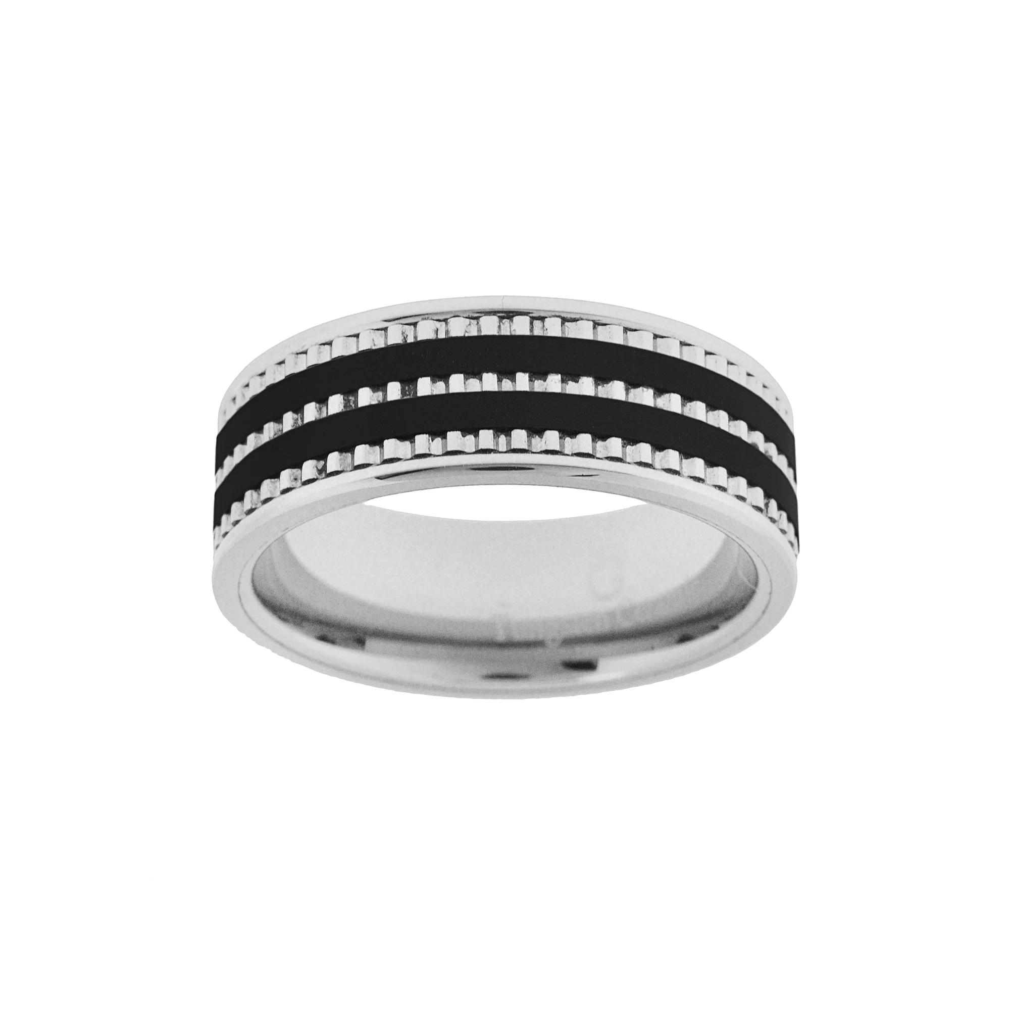 Tungsten and Black Ceramic Wedding Band - Men, Mens Product Image