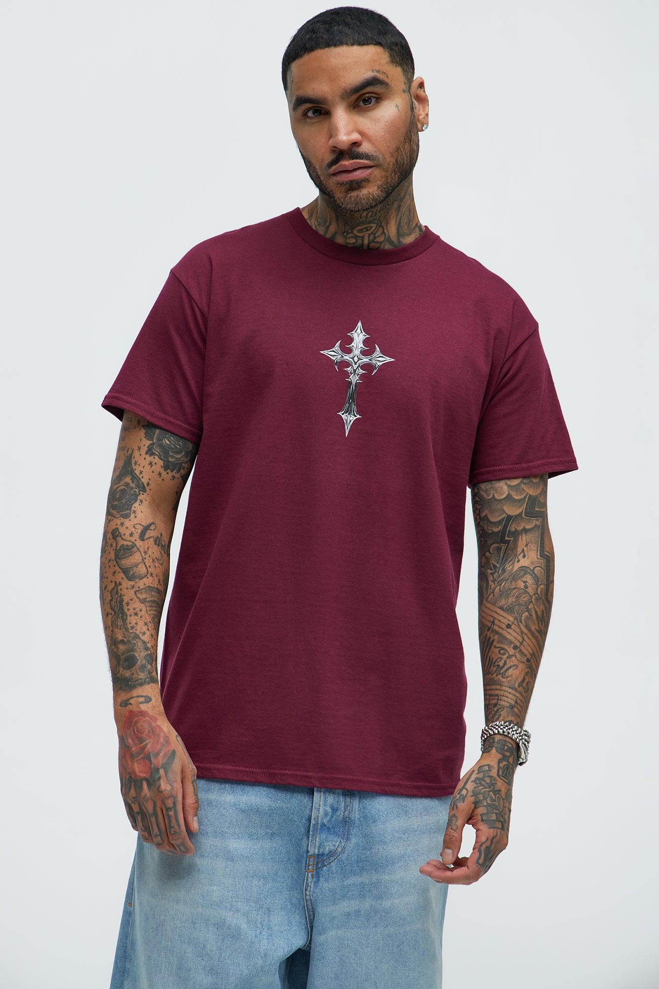 Holy Spirit Psalm Short Sleeve Tee - Burgundy Product Image