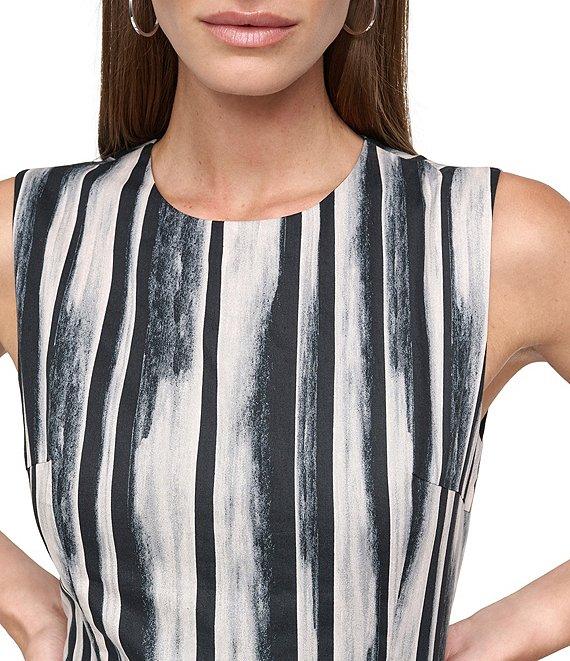 DKNY by Donna Karan Sleeveless Stripe Side Wrap Aline Midi Dress Product Image