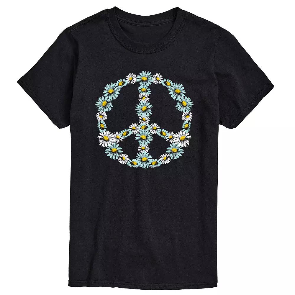 Big & Tall Floral Peace Sign Tee, Men's,  Product Image