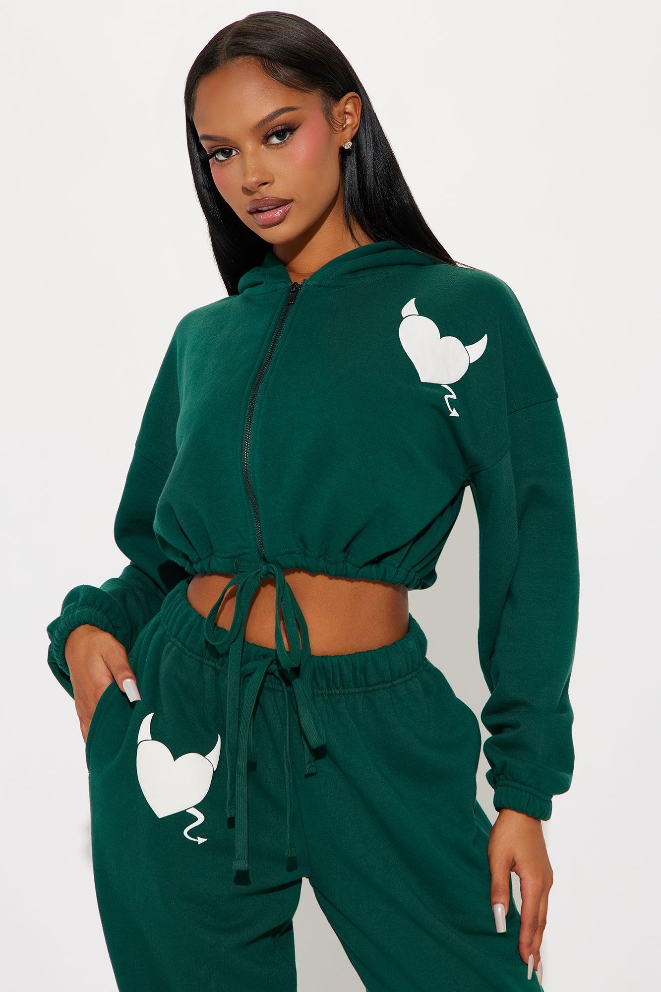 Not In The Mood Washed Hoodie - Hunter Product Image