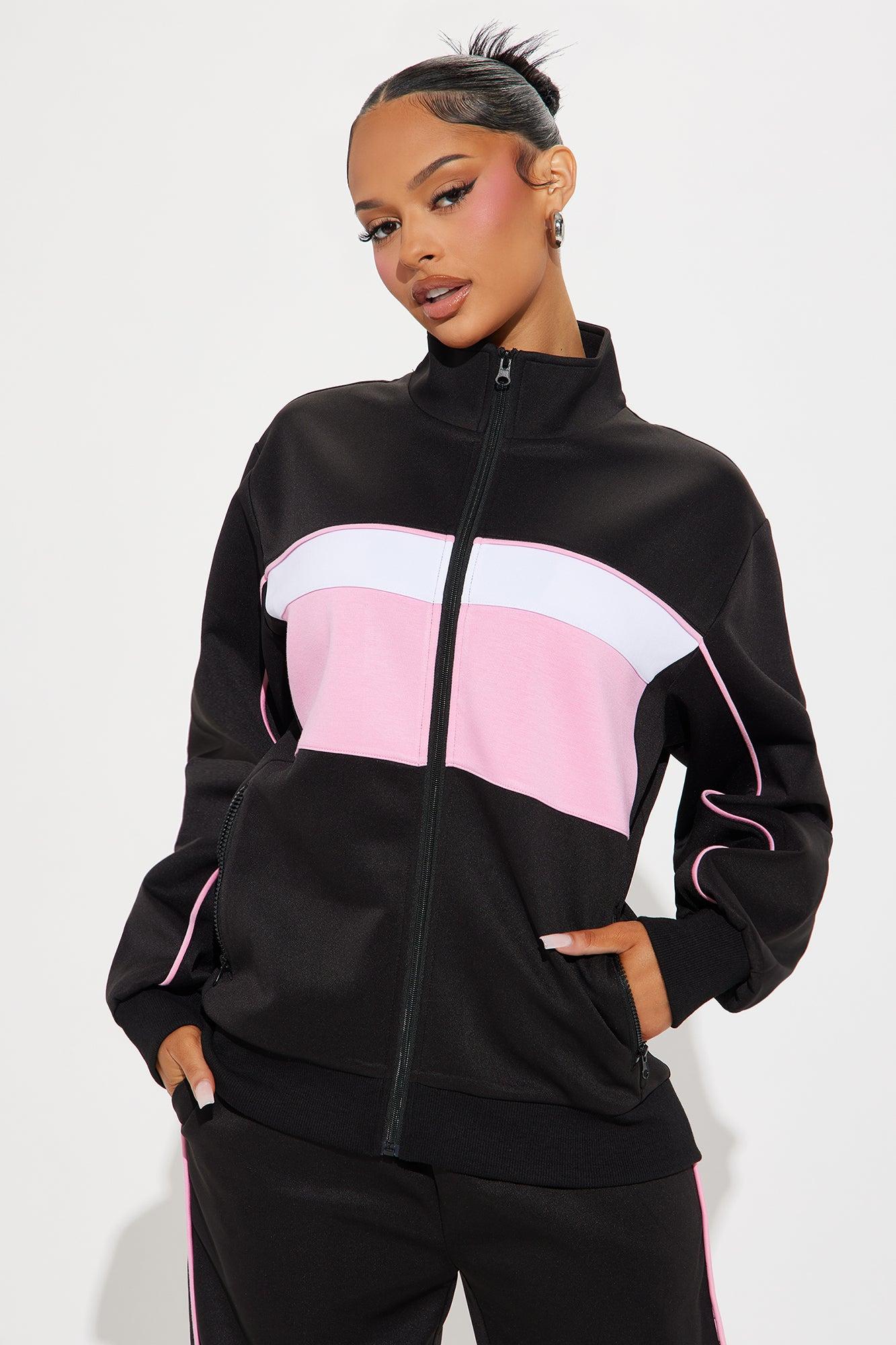 Ballin' Tracksuit Pant Set - Black/Pink Product Image