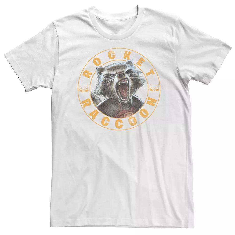 Big & Tall Marvel Guardians Of The Galaxy Rocket Raccoon Snarling Portrait Tee, Men's,  Product Image