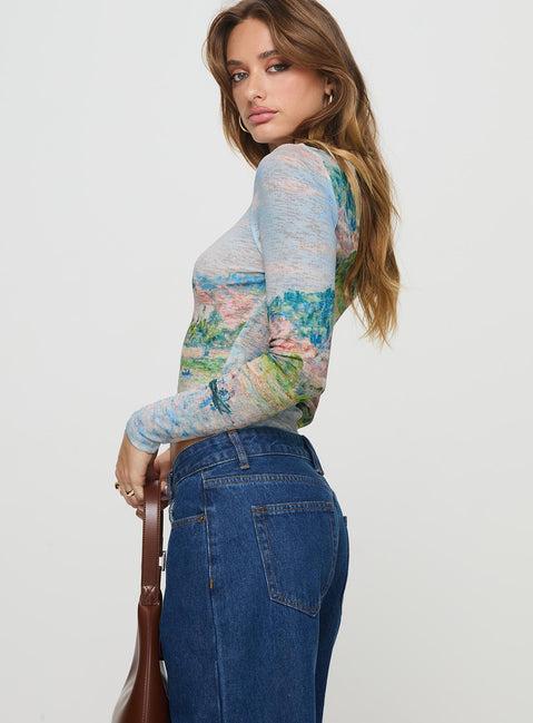 Castle On The Hill Long Sleeve Top Multi Product Image