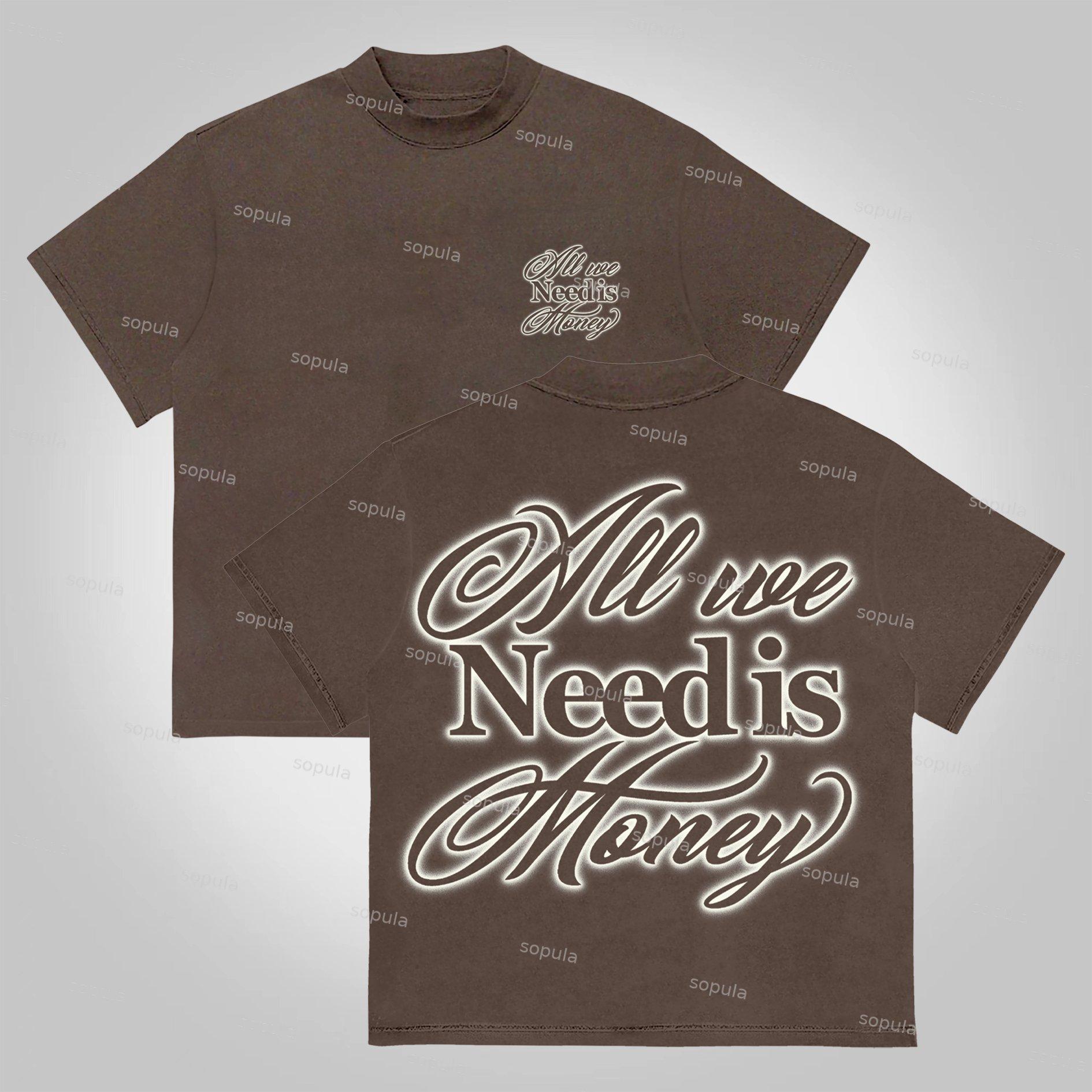 Sopula All We Need Is Money Cotton T-shirt Product Image