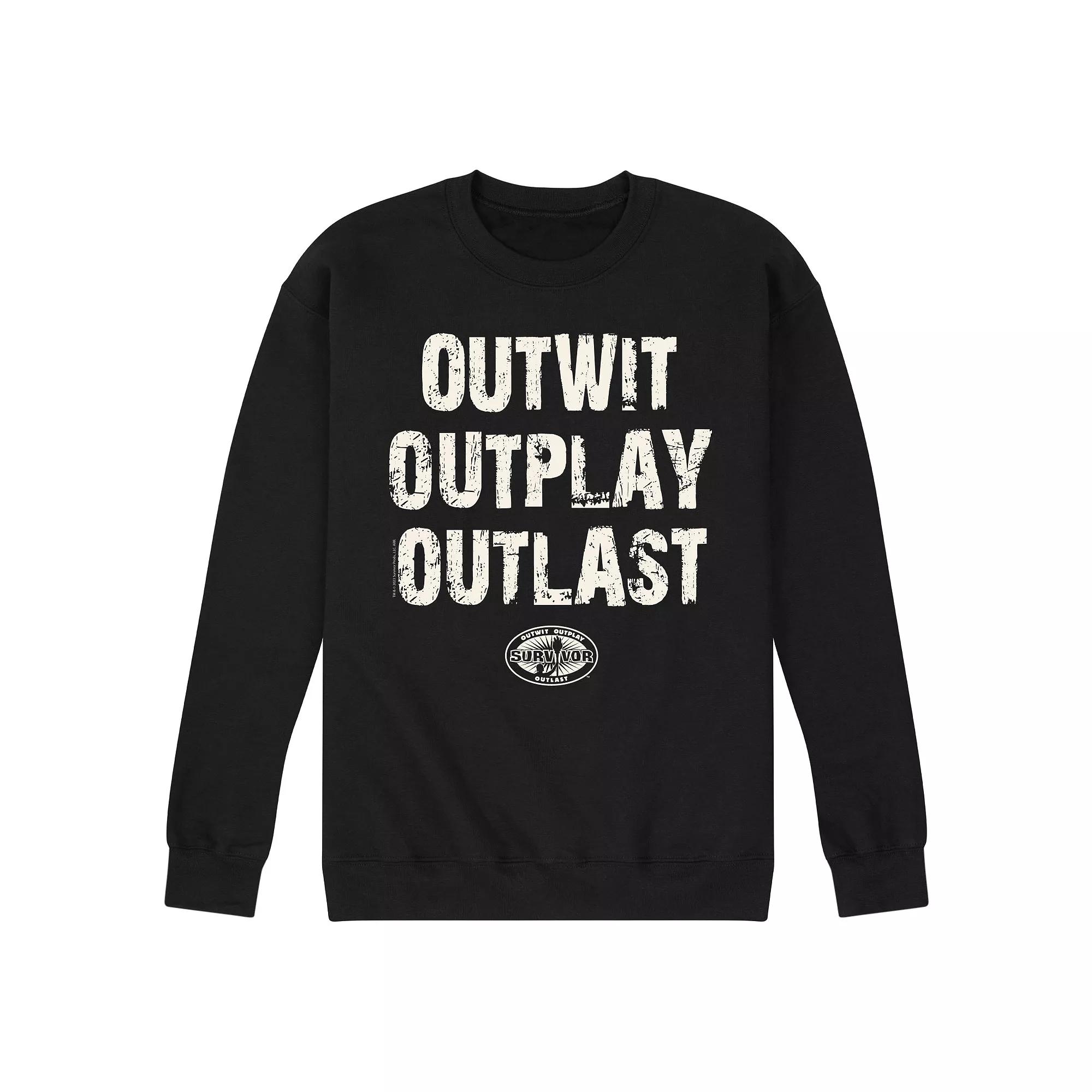 Men's Survivor Outwit Outplay Outlast Graphic Fleece, Size: Large, Black Product Image