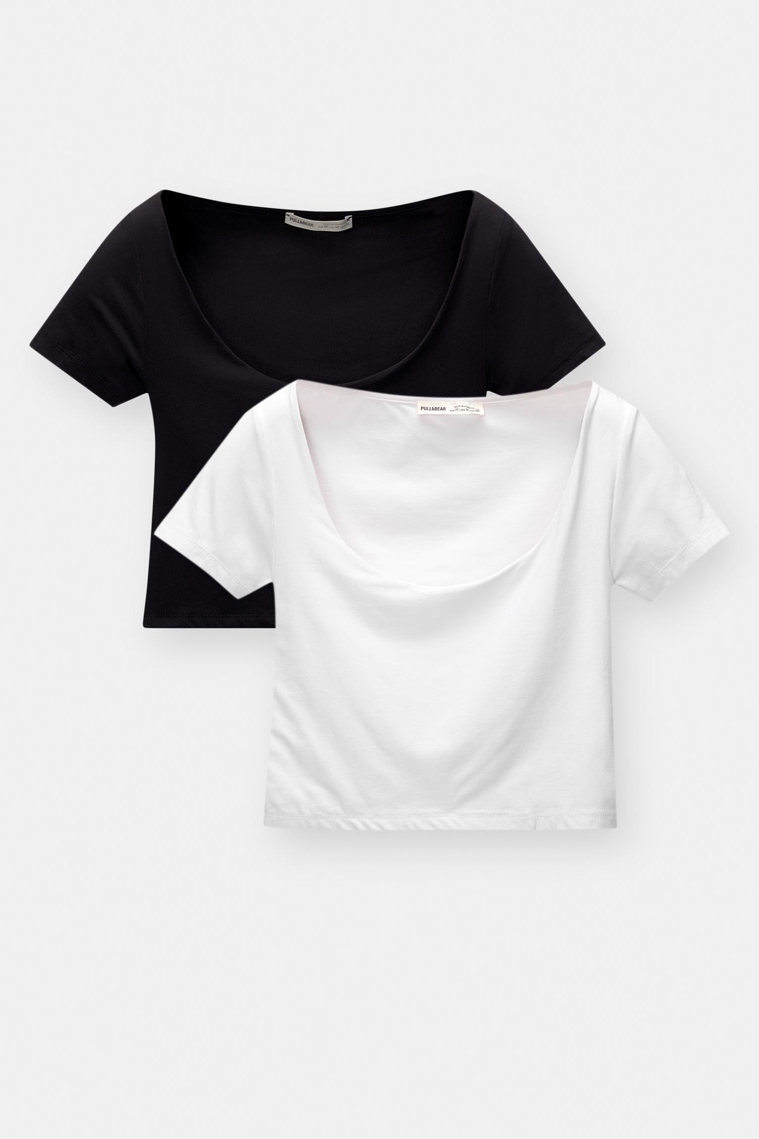2-pack of cropped polyamide T-shirts Product Image