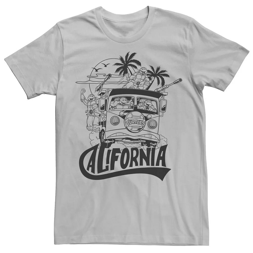 Men's Ninja Turtles California Bus Outline Short Sleeve Tee,  Product Image
