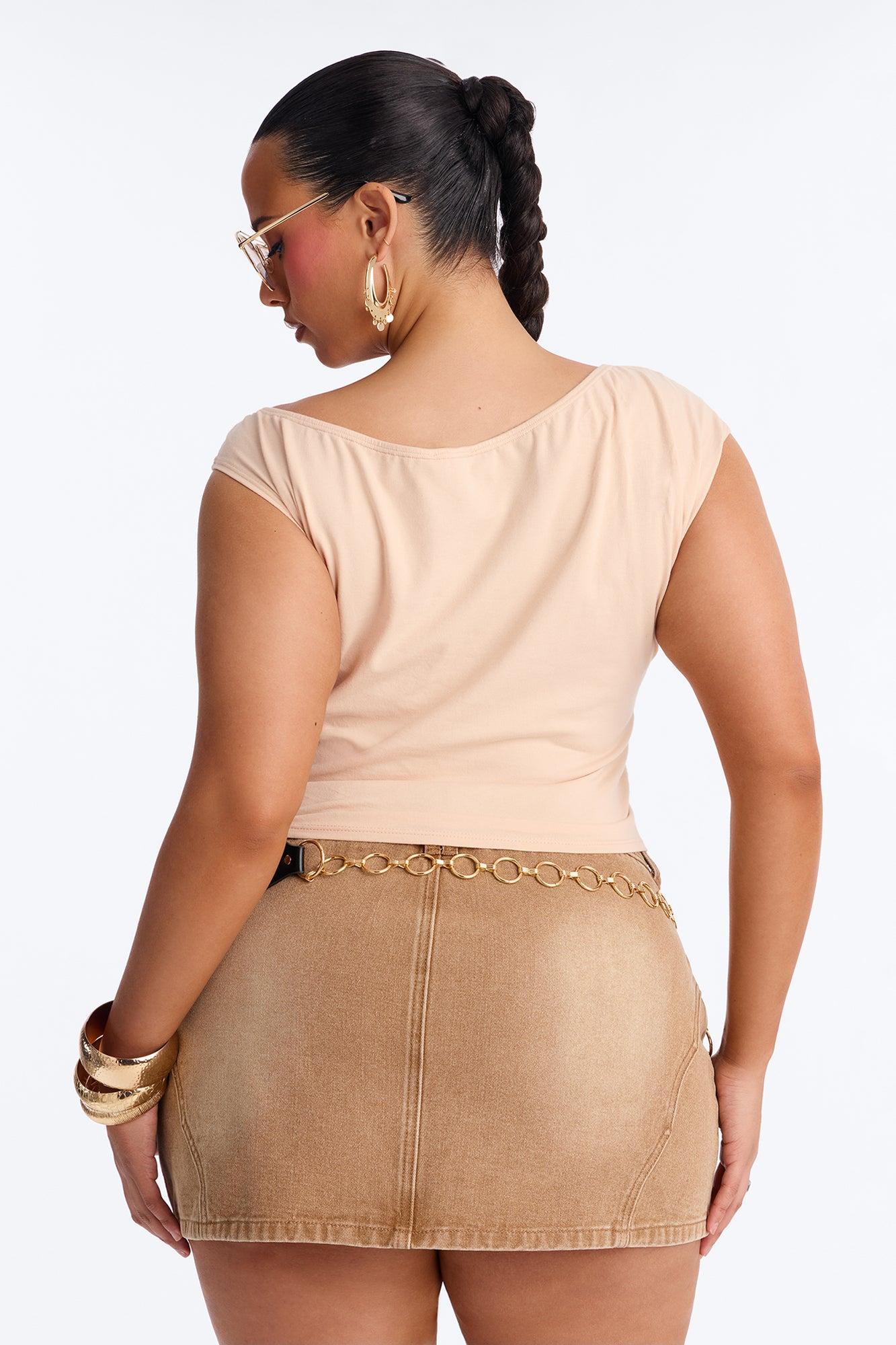 Howdy Howdy Cowboy hardware Top - Taupe Female Product Image