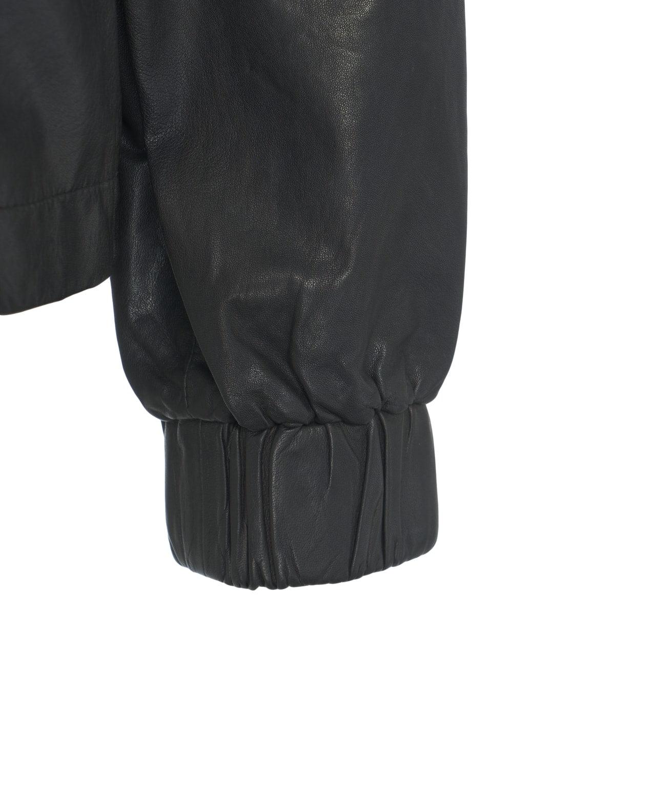 Leather jacket with drawstring Product Image