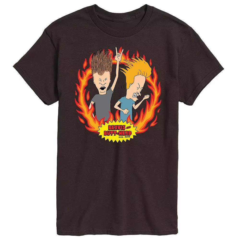 Men's Beavis And Butthead Rock Flames Tee,  Product Image